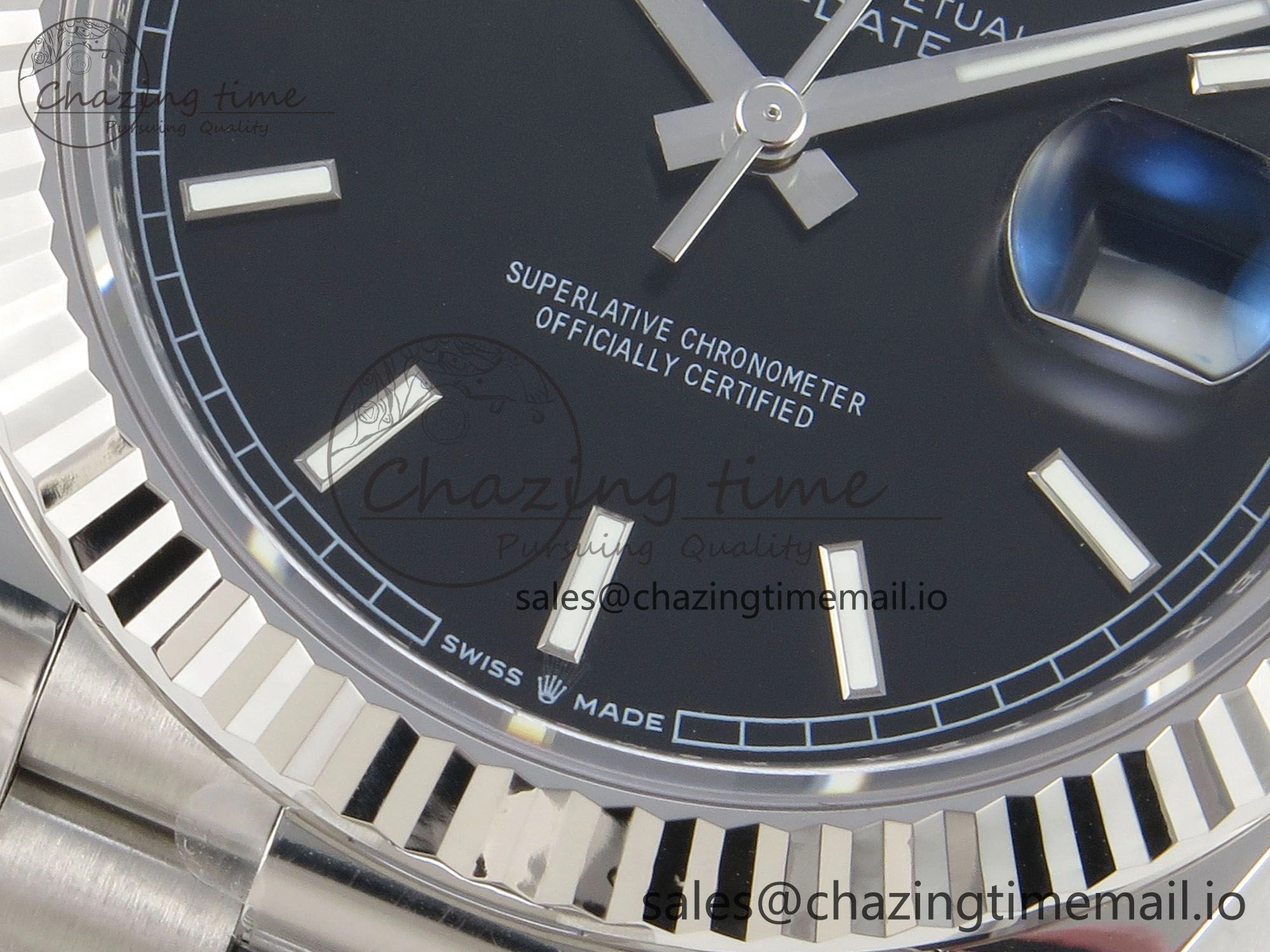 Day Date 40 SS 228236 THBF 1:1 Best Edition Black Marker Dial on President Bracelet VR3255 V3 (Gain Weight)
