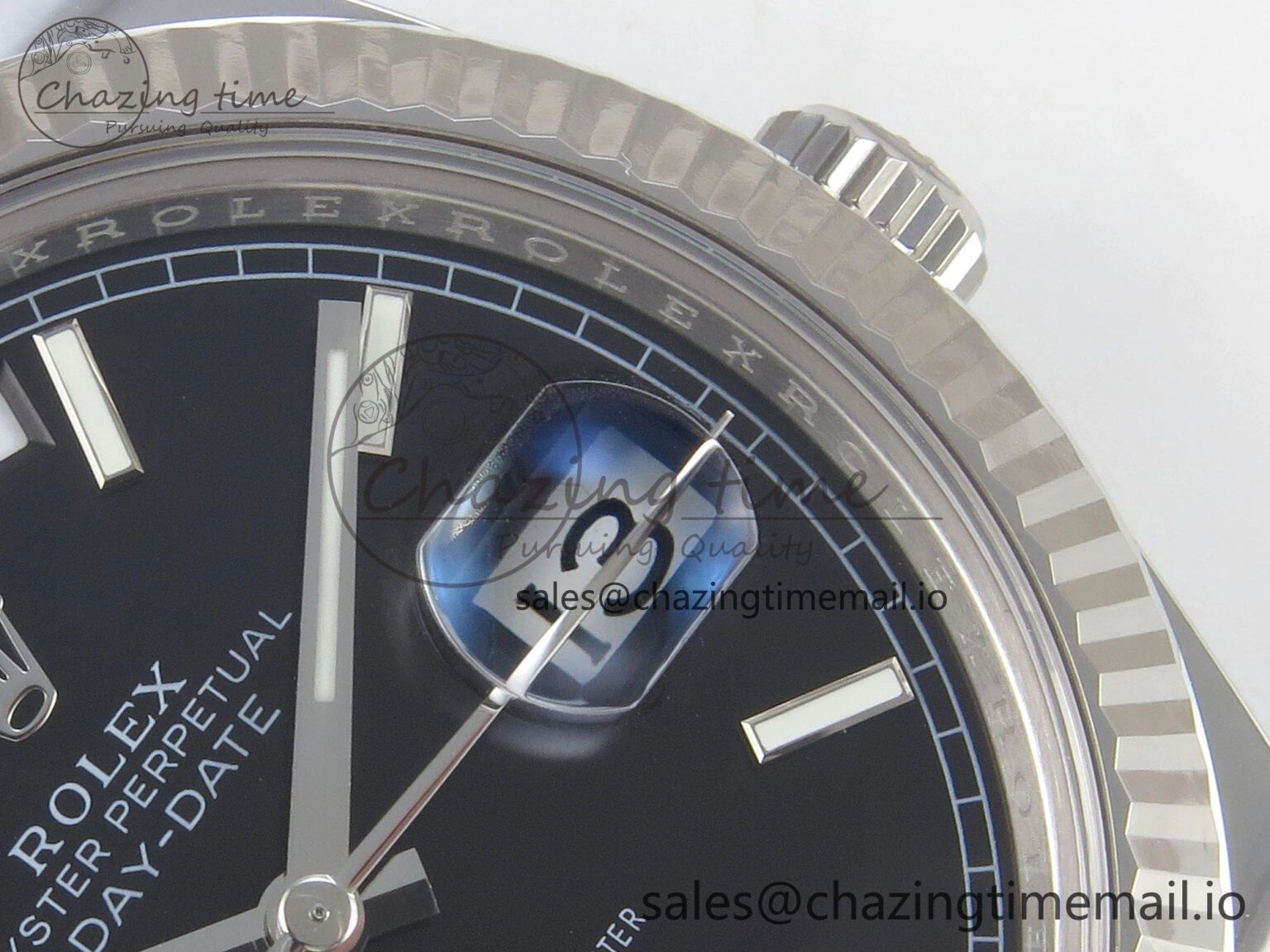Day Date 40 SS 228236 THBF 1:1 Best Edition Black Marker Dial on President Bracelet VR3255 V3 (Gain Weight)