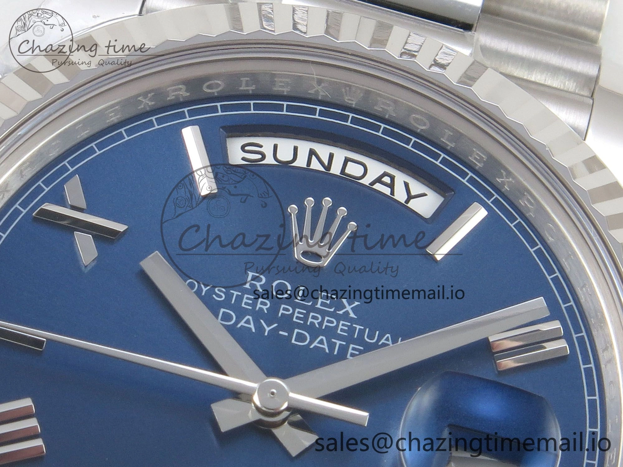 Day Date 40 SS 228236 THBF 1:1 Best Edition Blue Roman Dial on President Bracelet VR3255 V3 (Gain Weight)