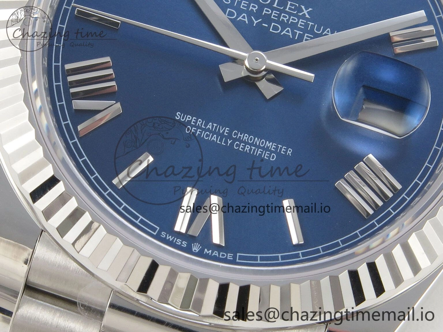 Day Date 40 SS 228236 THBF 1:1 Best Edition Blue Roman Dial on President Bracelet VR3255 V3 (Gain Weight)