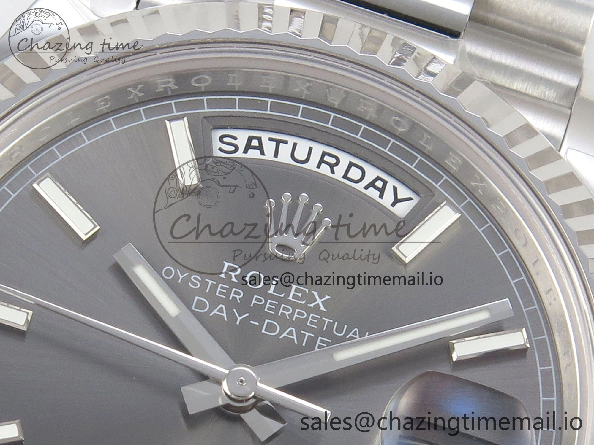 Day Date 40 SS 228236 THBF 1:1 Best Edition Gray Marker Dial on President Bracelet VR3255 V3 (Gain Weight)