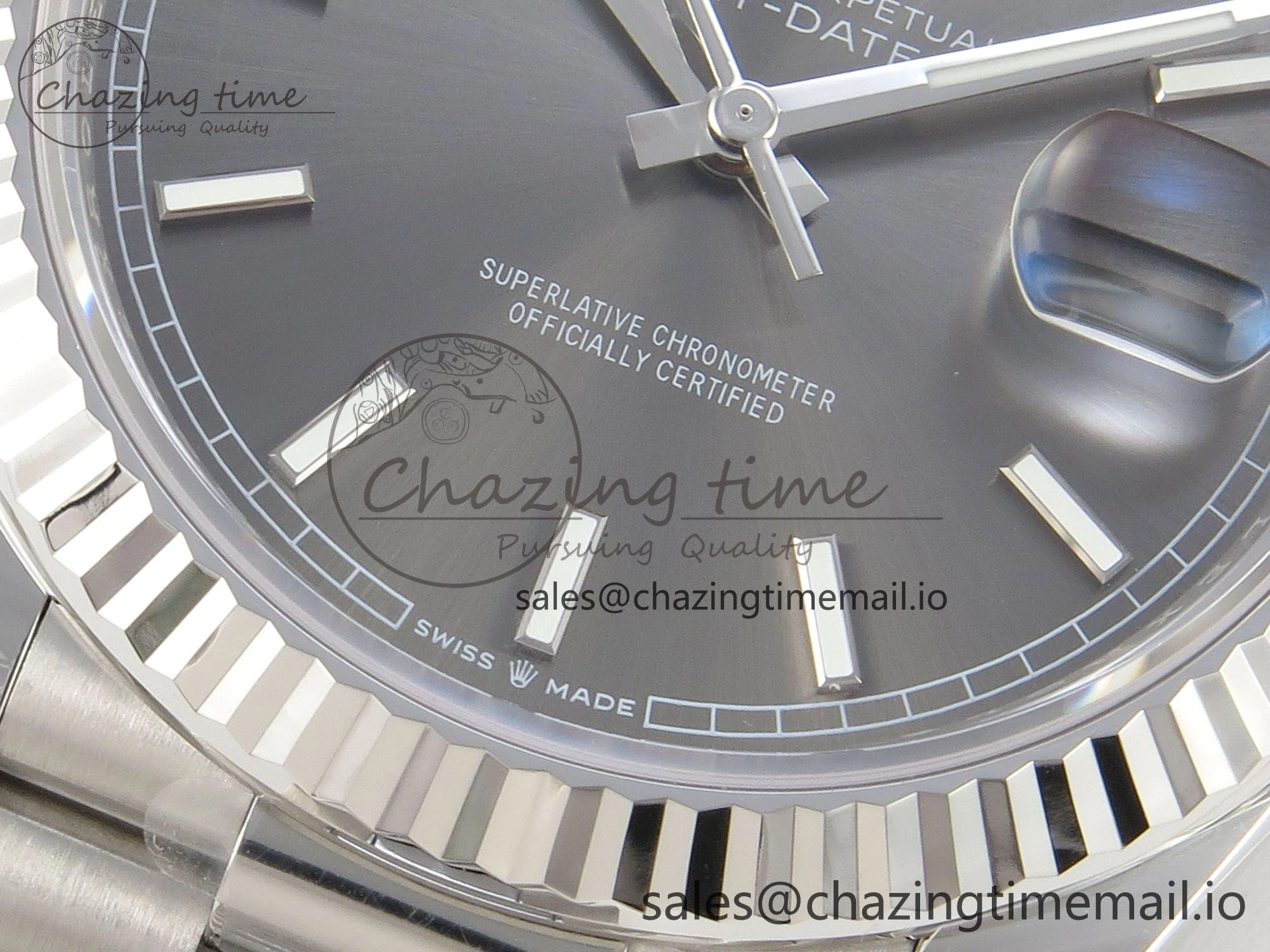 Day Date 40 SS 228236 THBF 1:1 Best Edition Gray Marker Dial on President Bracelet VR3255 V3 (Gain Weight)