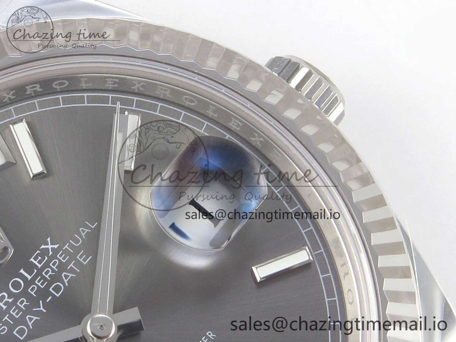 Day Date 40 SS 228236 THBF 1:1 Best Edition Gray Marker Dial on President Bracelet VR3255 V3 (Gain Weight)