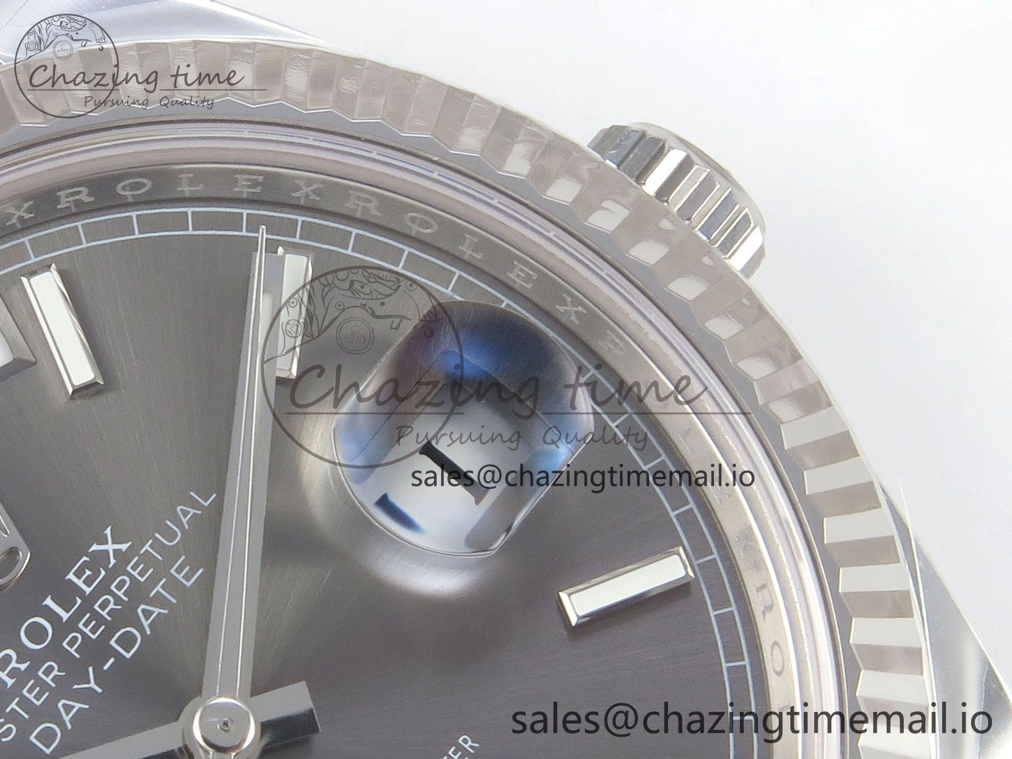 Day Date 40 SS 228236 THBF 1:1 Best Edition Gray Marker Dial on President Bracelet VR3255 V3 (Gain Weight)