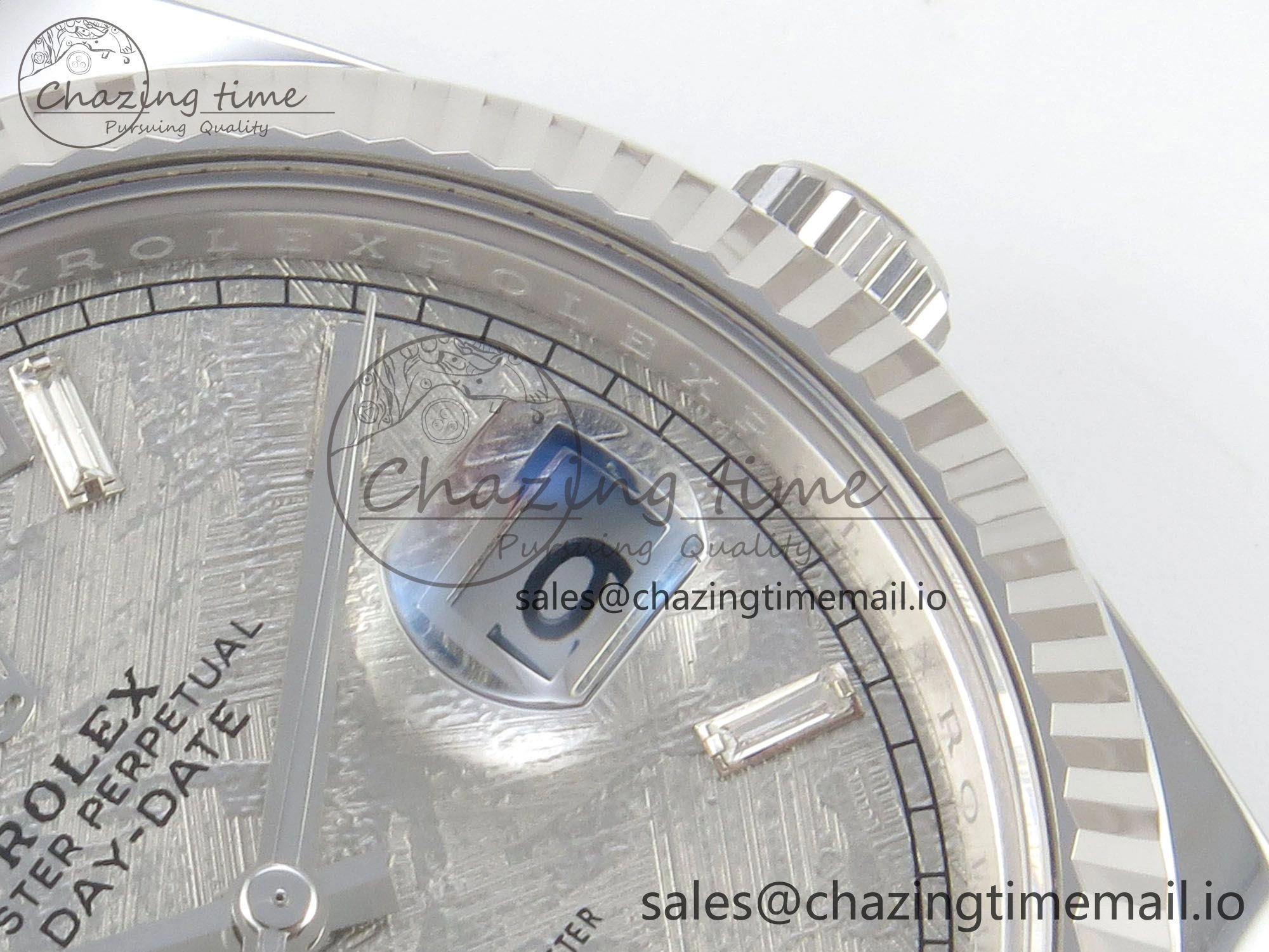 Day Date 40 SS 228236 THBF 1:1 Best Edition Grey Textured Crystal Dial on President Bracelet VR3255 V3 (Gain Weight)