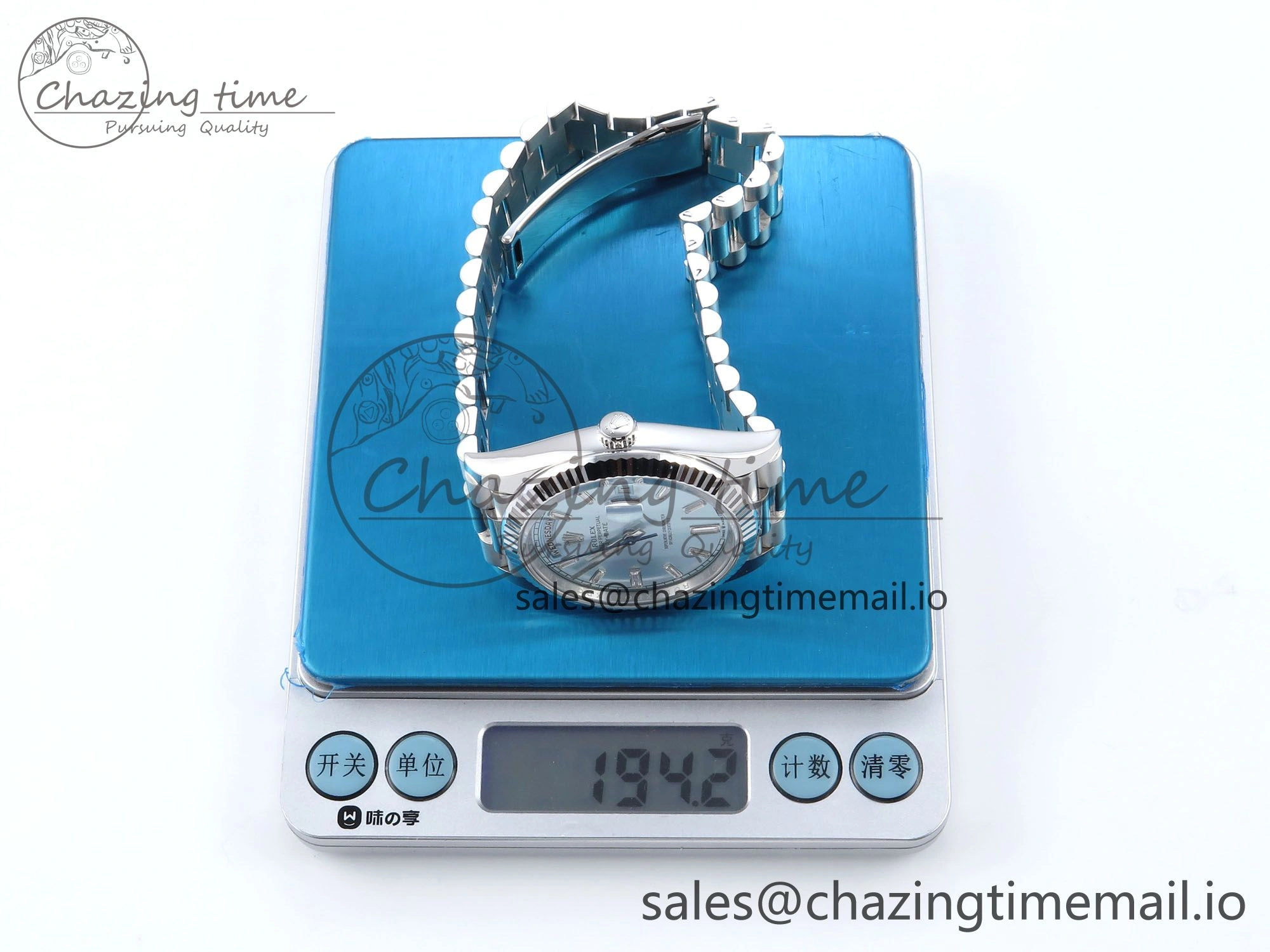 Day Date 40 SS 228236 THBF 1:1 Best Edition Ice-Blue Crystal Dial on President Bracelet VR3255 (Gain Weight)