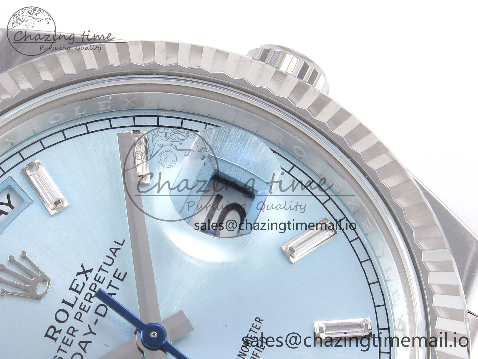 Day Date 40 SS 228236 THBF 1:1 Best Edition Ice-Blue Crystal Dial on President Bracelet VR3255 (Gain Weight)