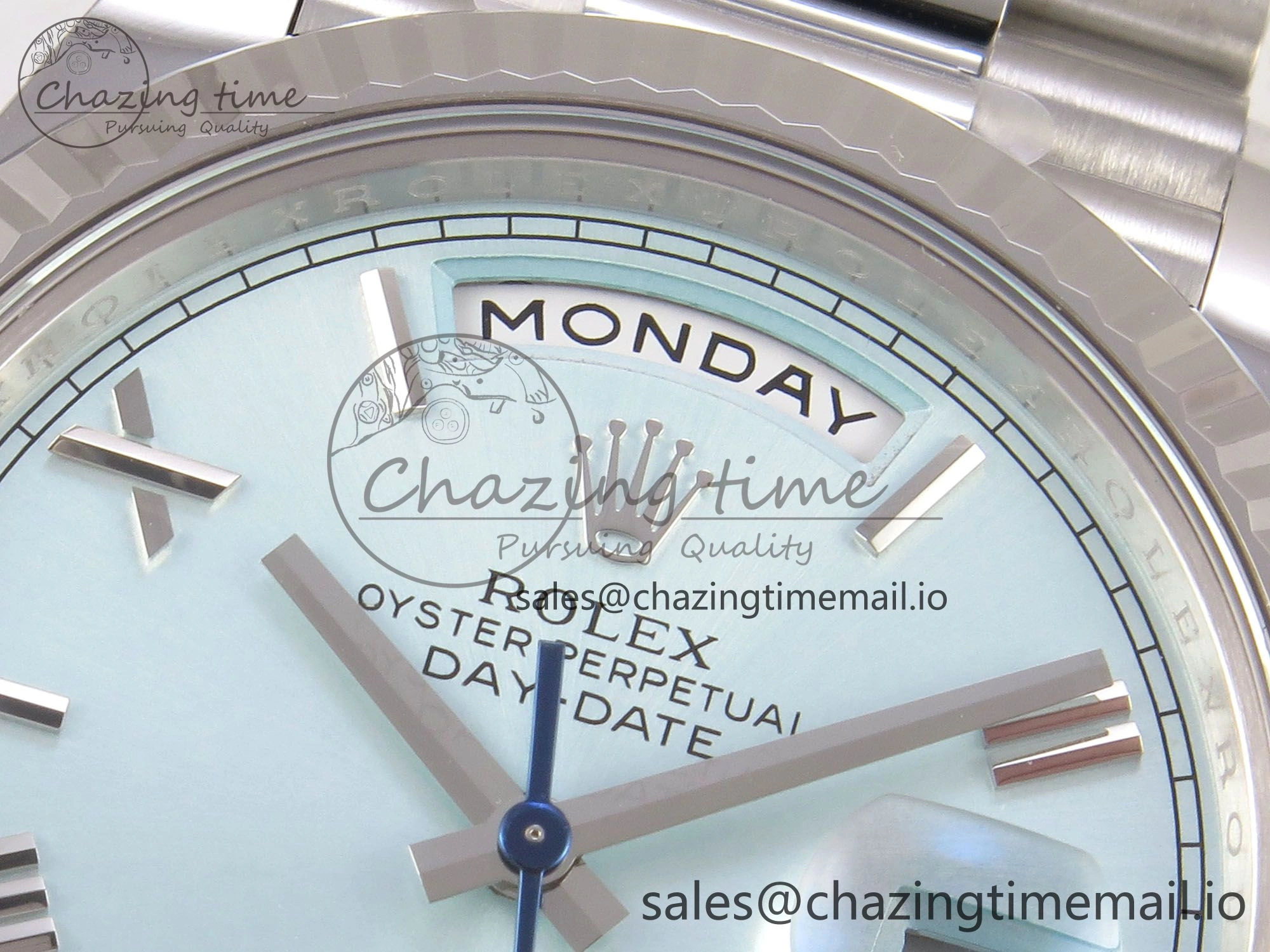 Day Date 40 SS 228236 THBF 1:1 Best Edition Ice Blue Roman Dial on President Bracelet VR3255 V3 (Gain Weight)
