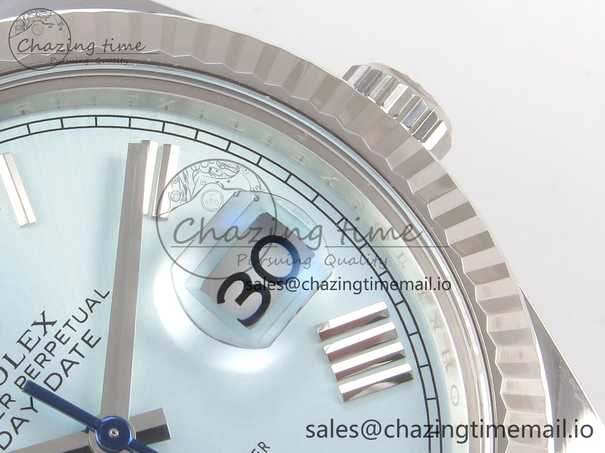 Day Date 40 SS 228236 THBF 1:1 Best Edition Ice Blue Roman Dial on President Bracelet VR3255 V3 (Gain Weight)