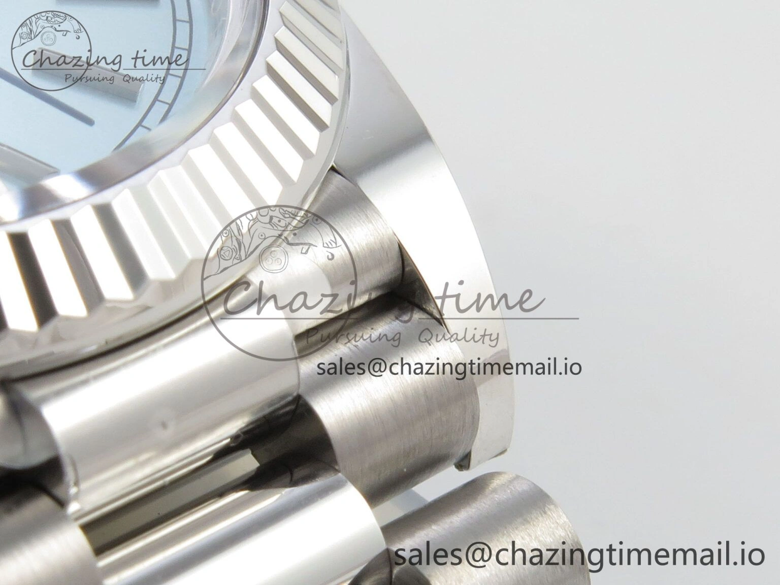 Day Date 40 SS 228236 THBF 1:1 Best Edition Ice Blue Roman Dial on President Bracelet VR3255 V3 (Gain Weight)