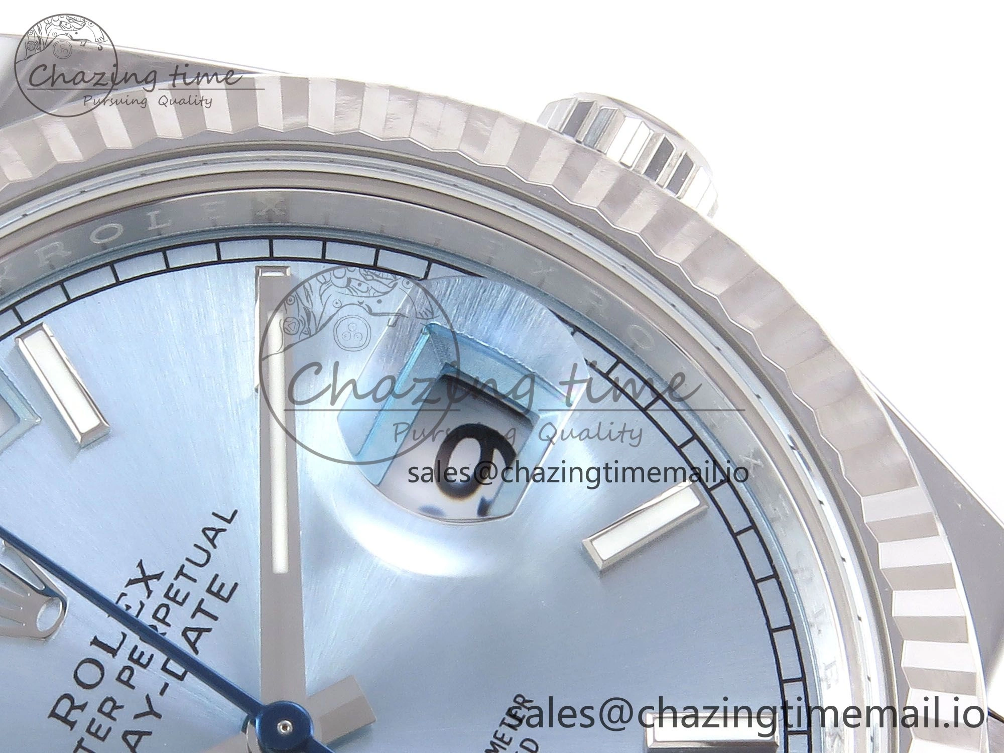 Day Date 40 SS 228236 THBF 1:1 Best Edition Ice-Blue Stick Dial on President Bracelet VR3255 (Gain Weight)