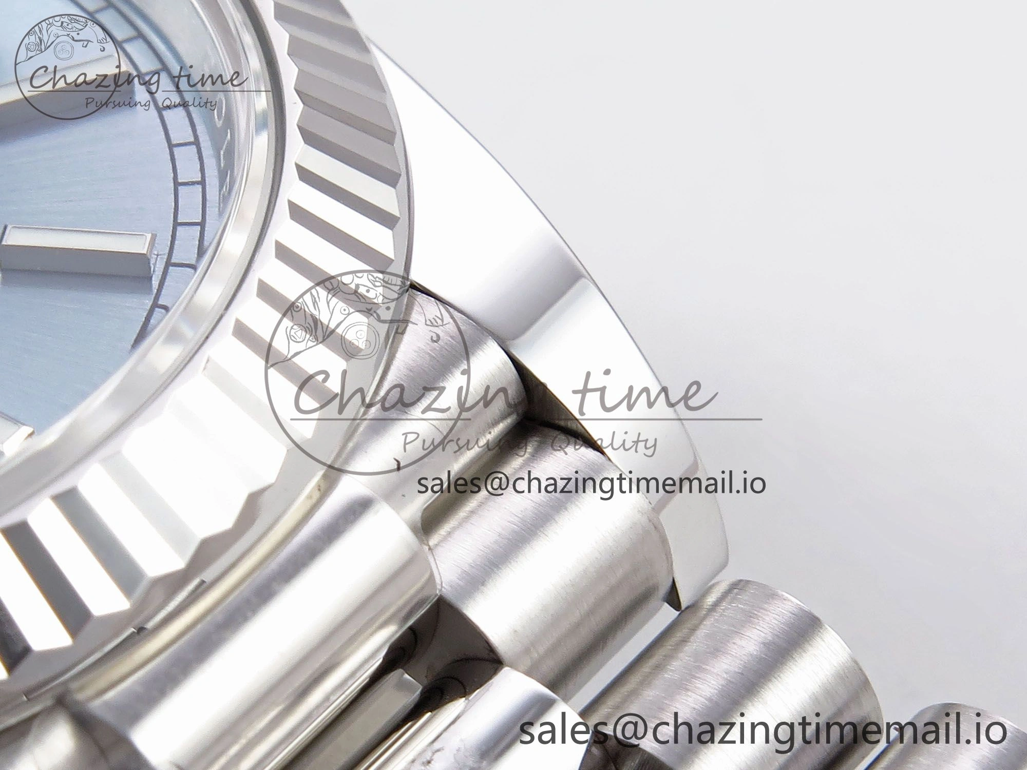 Day Date 40 SS 228236 THBF 1:1 Best Edition Ice-Blue Stick Dial on President Bracelet VR3255 (Gain Weight)