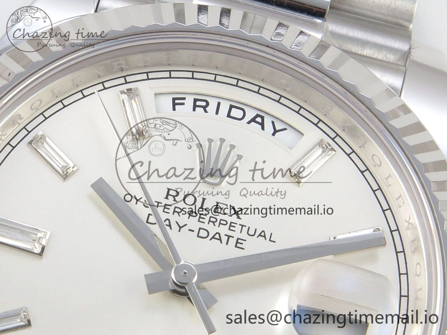 Day Date 40 SS 228236 THBF 1:1 Best Edition White Crystal Dial on President Bracelet VR3255 V3 (Gain Weight)