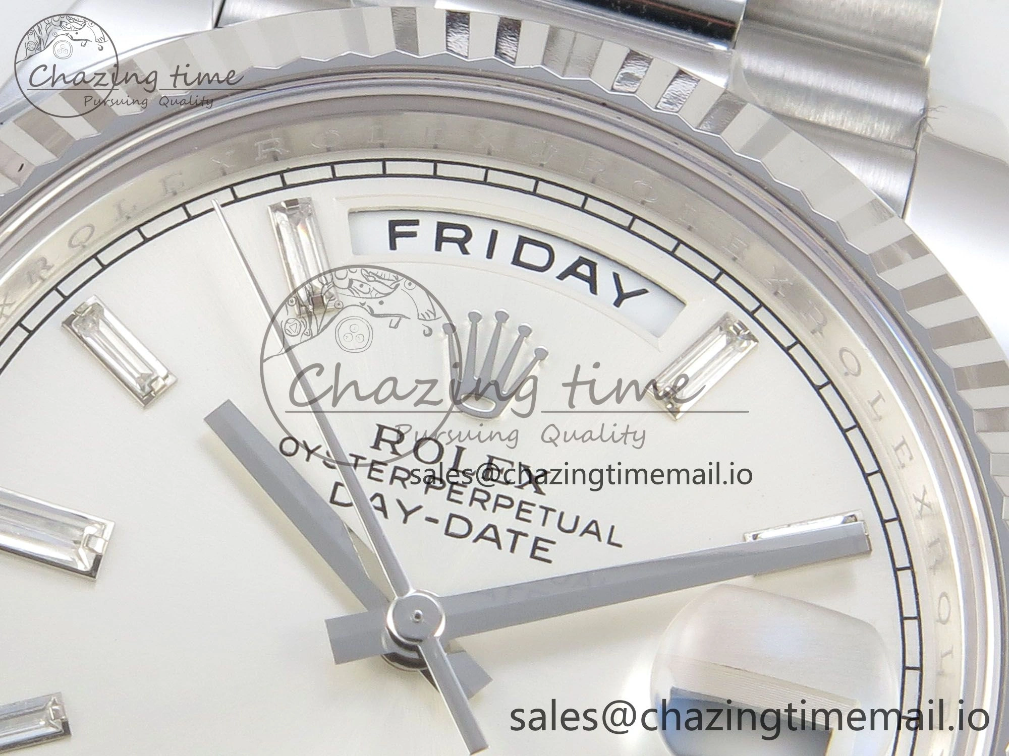 Day Date 40 SS 228236 THBF 1:1 Best Edition White Crystal Dial on President Bracelet VR3255 V3 (Gain Weight)