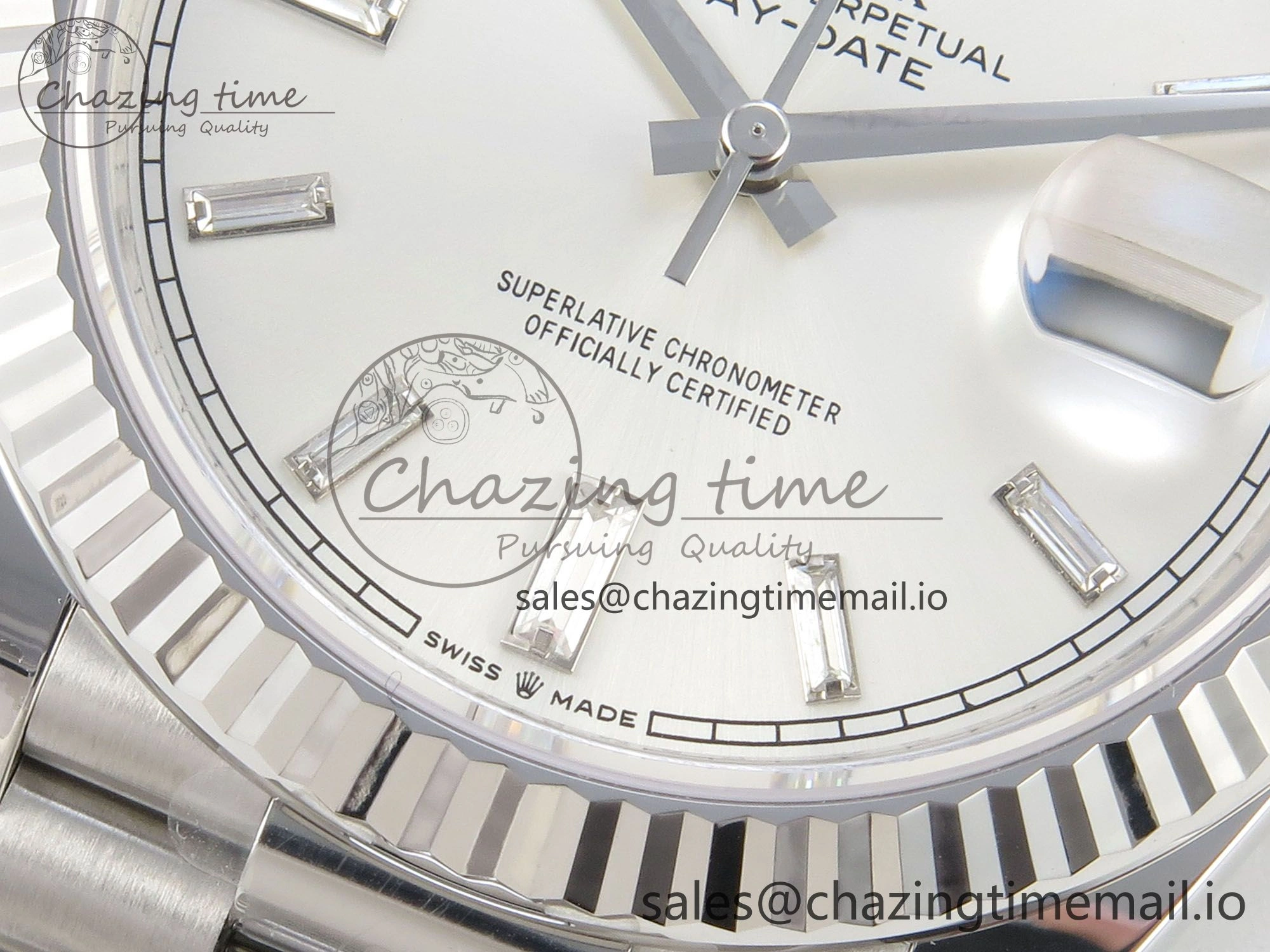 Day Date 40 SS 228236 THBF 1:1 Best Edition White Crystal Dial on President Bracelet VR3255 V3 (Gain Weight)