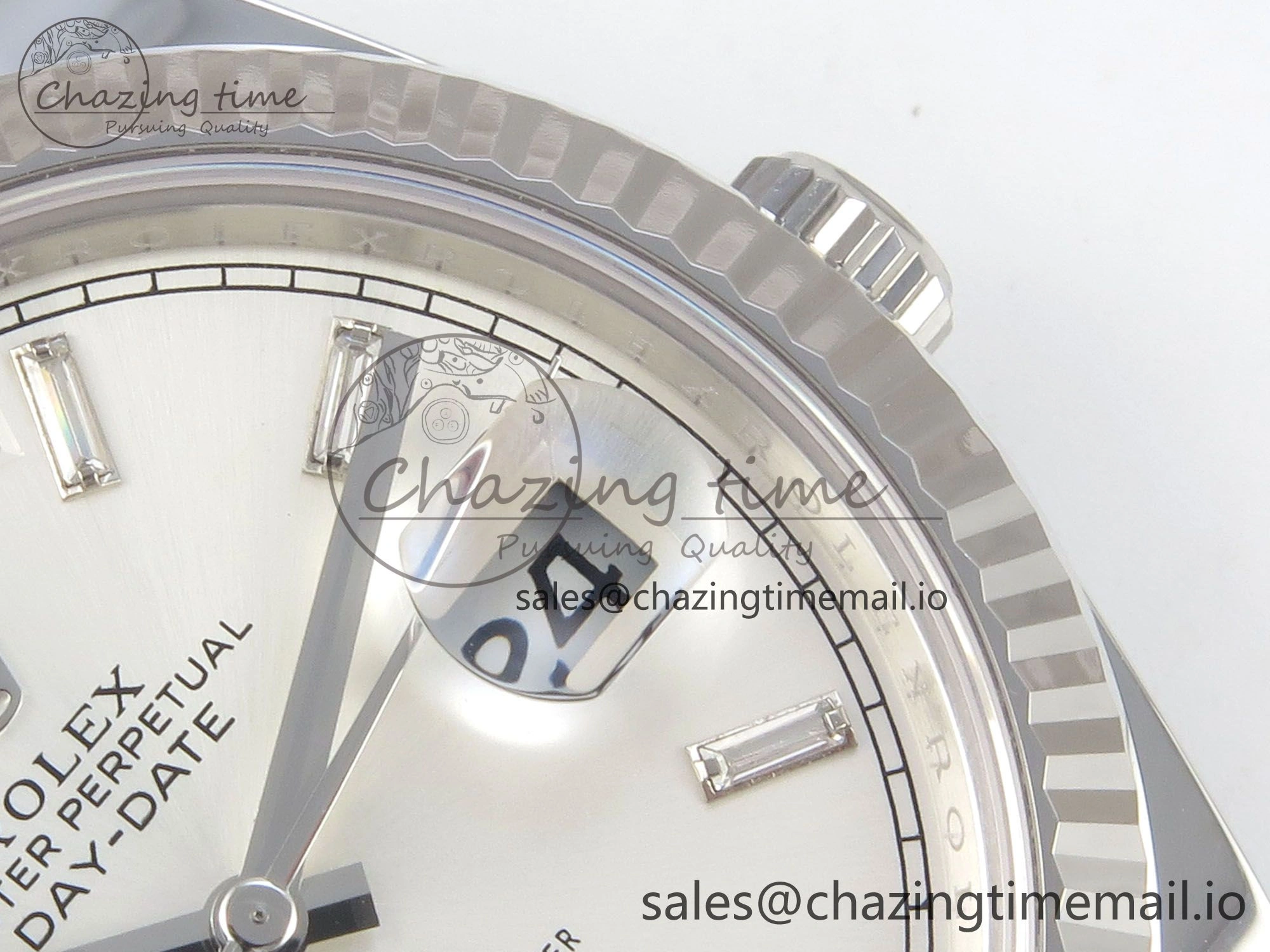 Day Date 40 SS 228236 THBF 1:1 Best Edition White Crystal Dial on President Bracelet VR3255 V3 (Gain Weight)