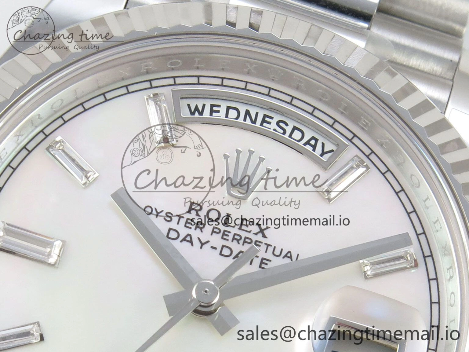 Day Date 40 SS 228236 THBF 1:1 Best Edition White MOP Crystal Dial on President Bracelet VR3255 V3 (Gain Weight)