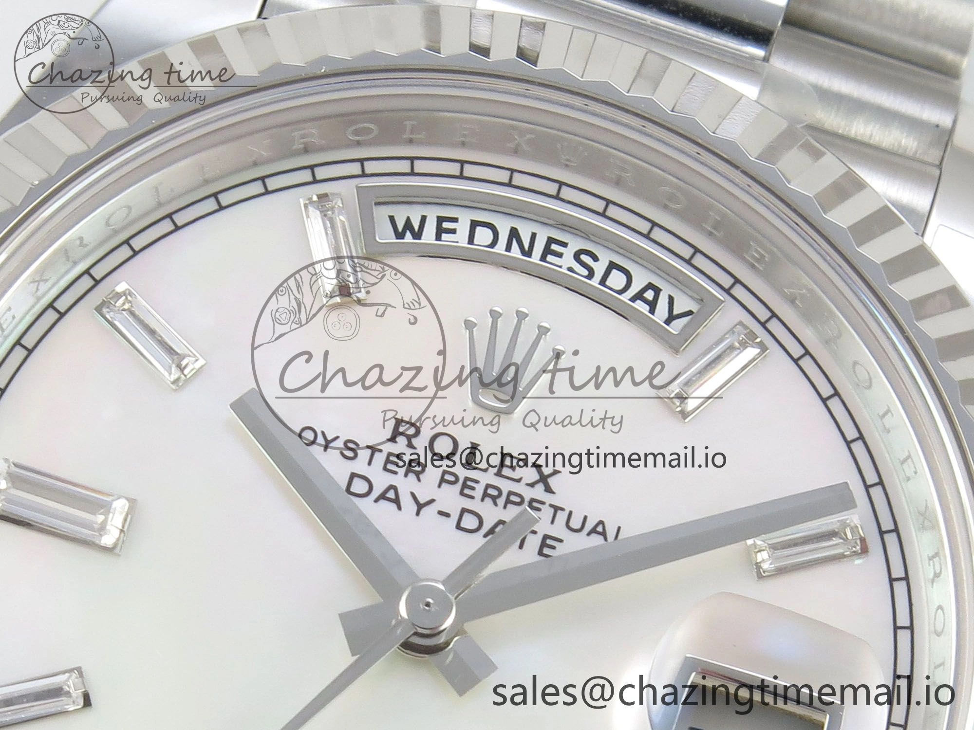 Day Date 40 SS 228236 THBF 1:1 Best Edition White MOP Crystal Dial on President Bracelet VR3255 V3 (Gain Weight)