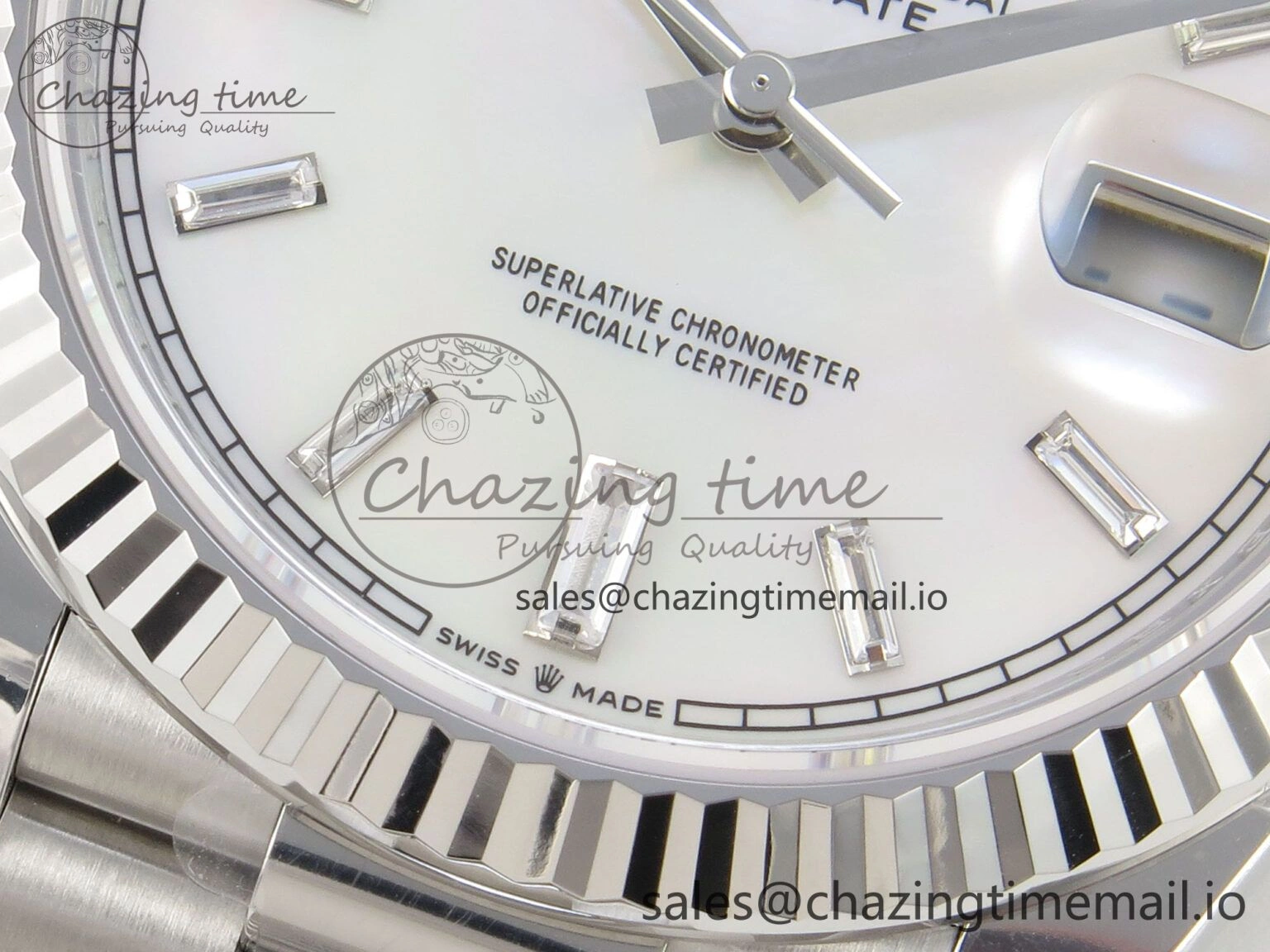 Day Date 40 SS 228236 THBF 1:1 Best Edition White MOP Crystal Dial on President Bracelet VR3255 V3 (Gain Weight)