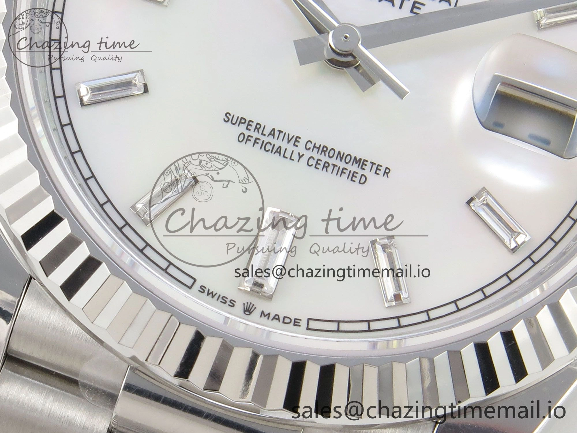 Day Date 40 SS 228236 THBF 1:1 Best Edition White MOP Crystal Dial on President Bracelet VR3255 V3 (Gain Weight)
