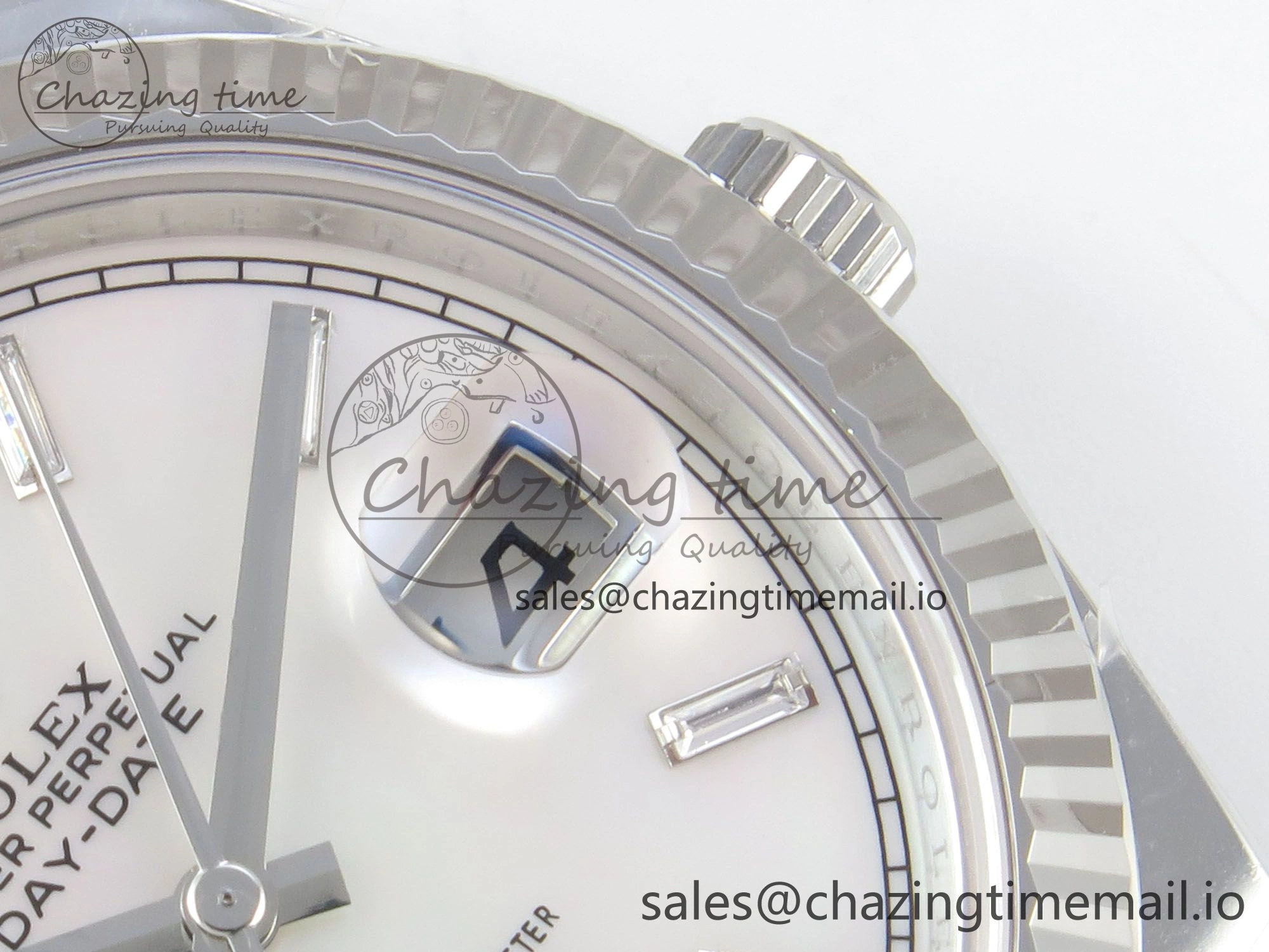 Day Date 40 SS 228236 THBF 1:1 Best Edition White MOP Crystal Dial on President Bracelet VR3255 V3 (Gain Weight)