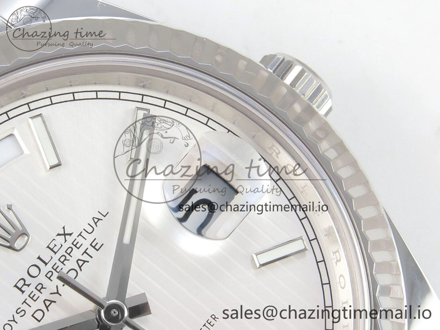 Day Date 40 SS 228236 THBF 1:1 Best Edition White Stripes Marker Dial on President Bracelet VR3255 V3 (Gain Weight)
