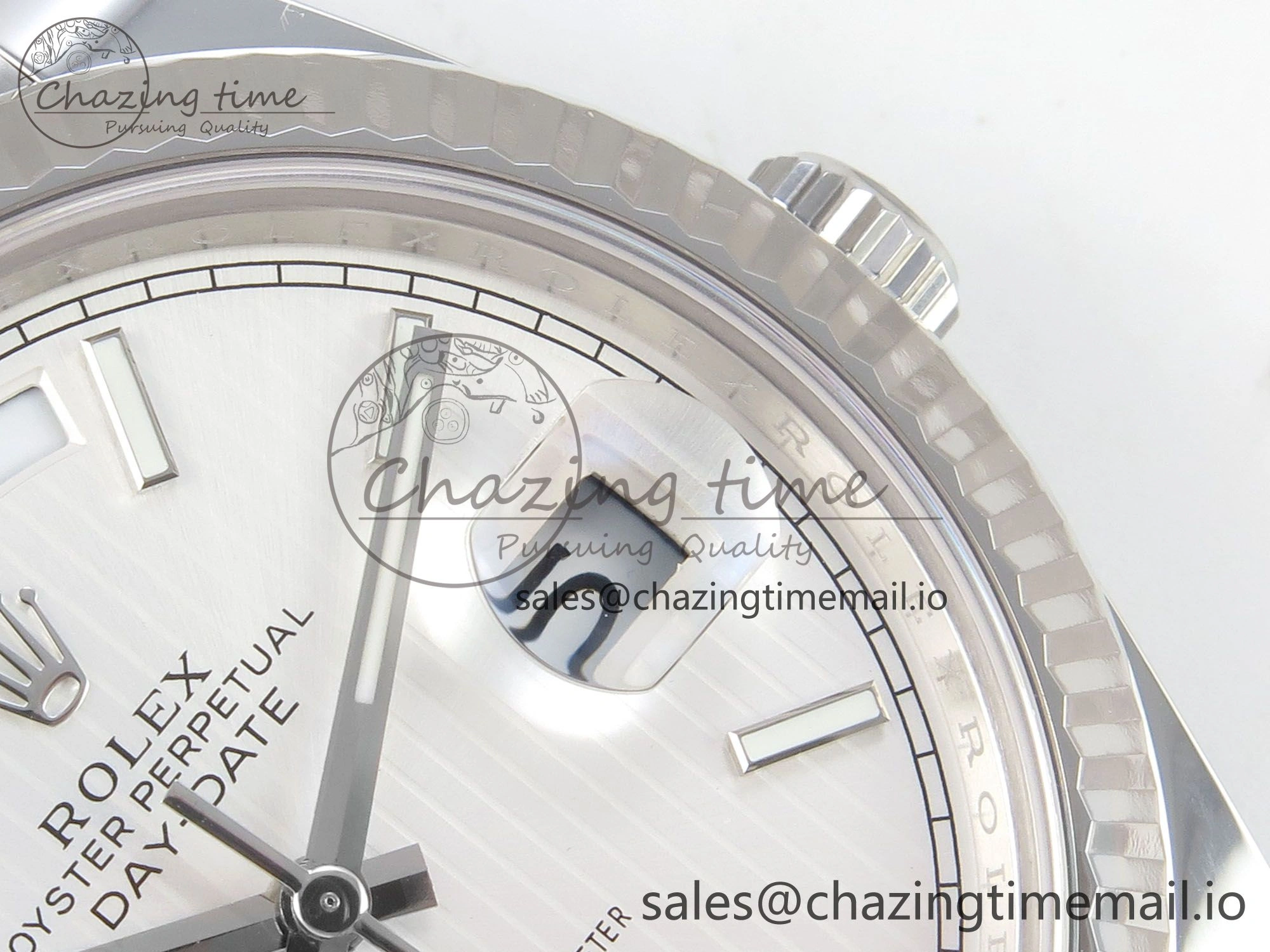 Day Date 40 SS 228236 THBF 1:1 Best Edition White Stripes Marker Dial on President Bracelet VR3255 V3 (Gain Weight)