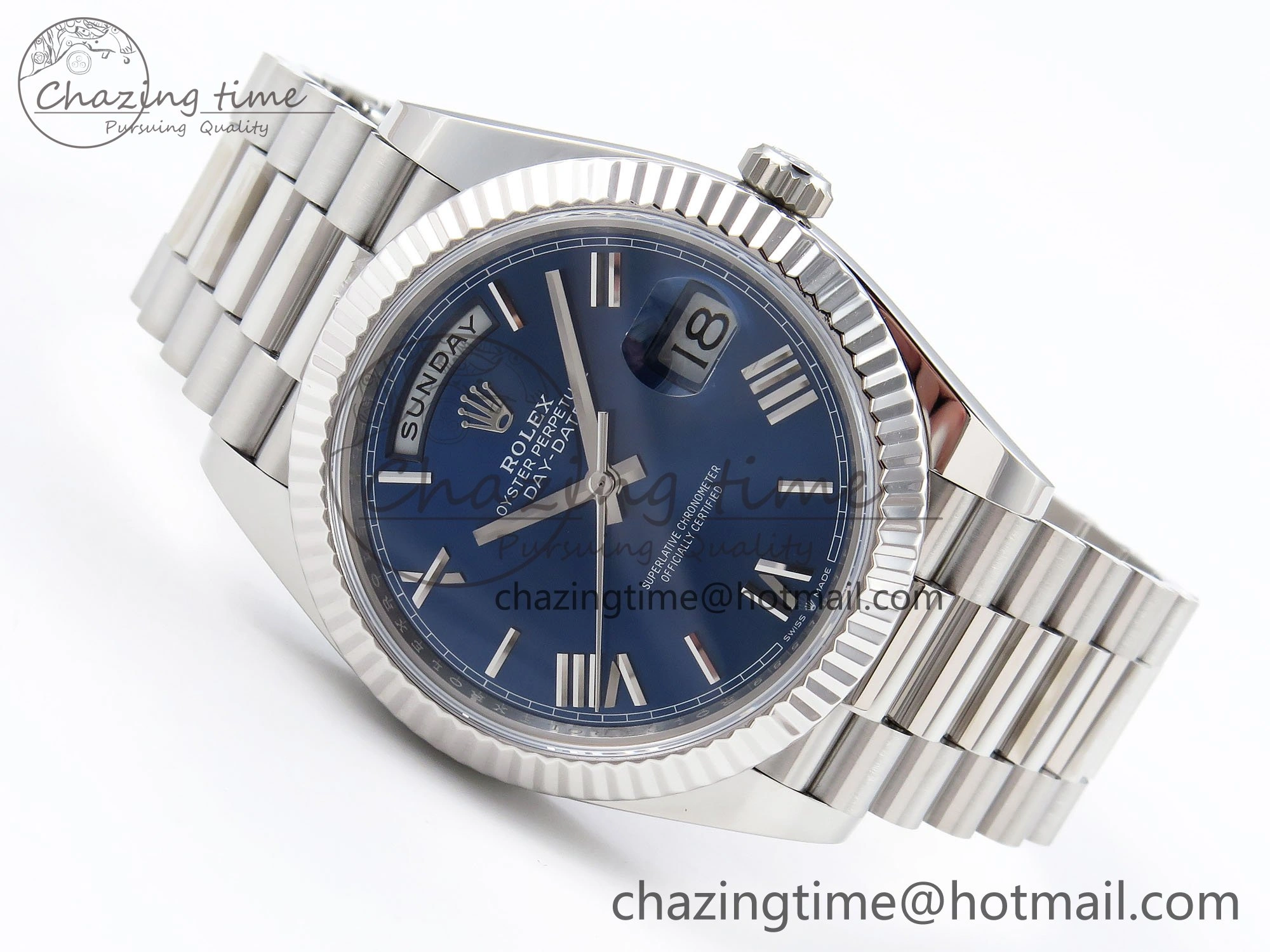 Day Date 40 SS 228239 ARF 1:1 Best Edition Blue Roman Dial on President Bracelet VR3255
