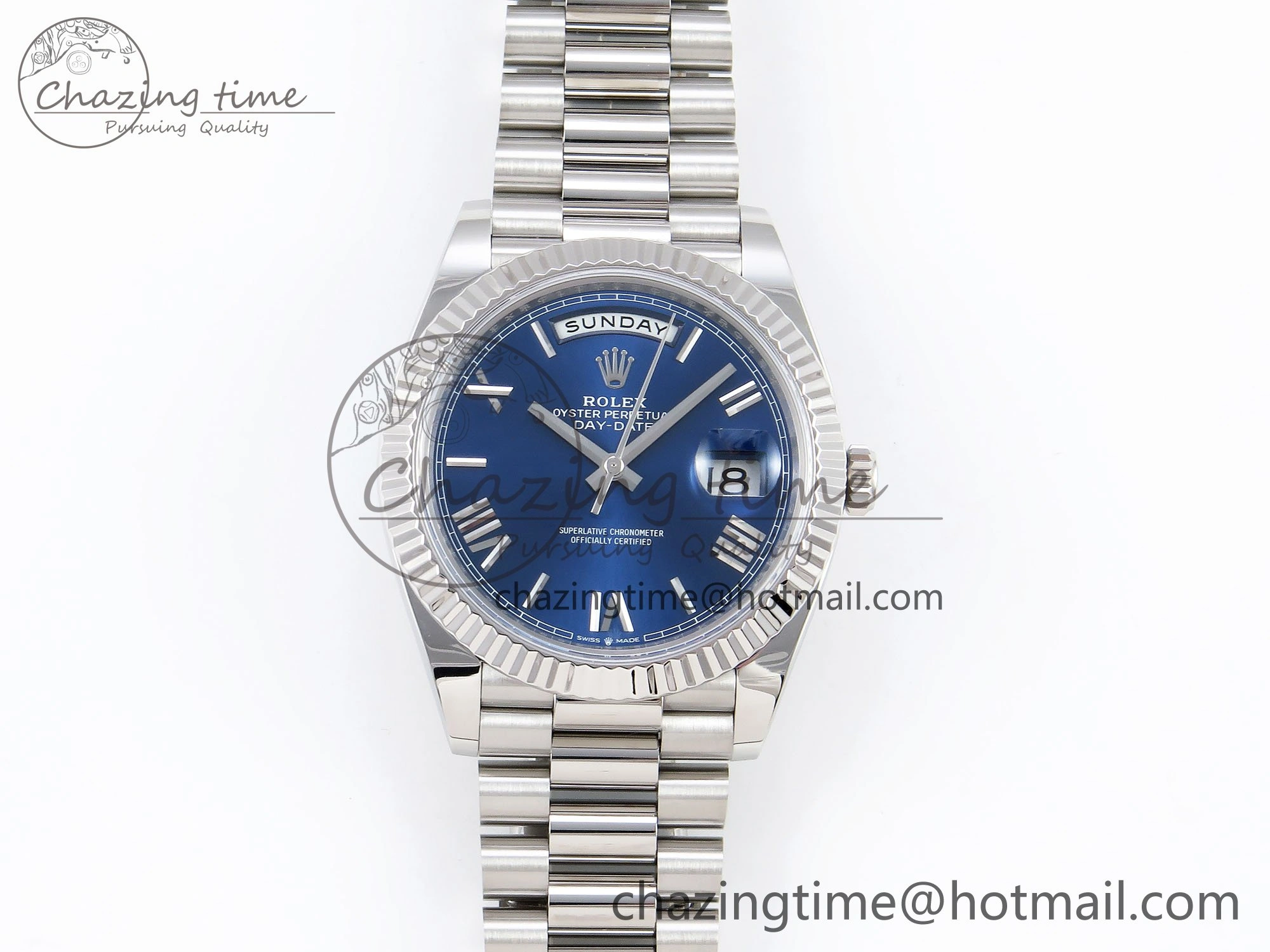 Day Date 40 SS 228239 ARF 1:1 Best Edition Blue Roman Dial on President Bracelet VR3255