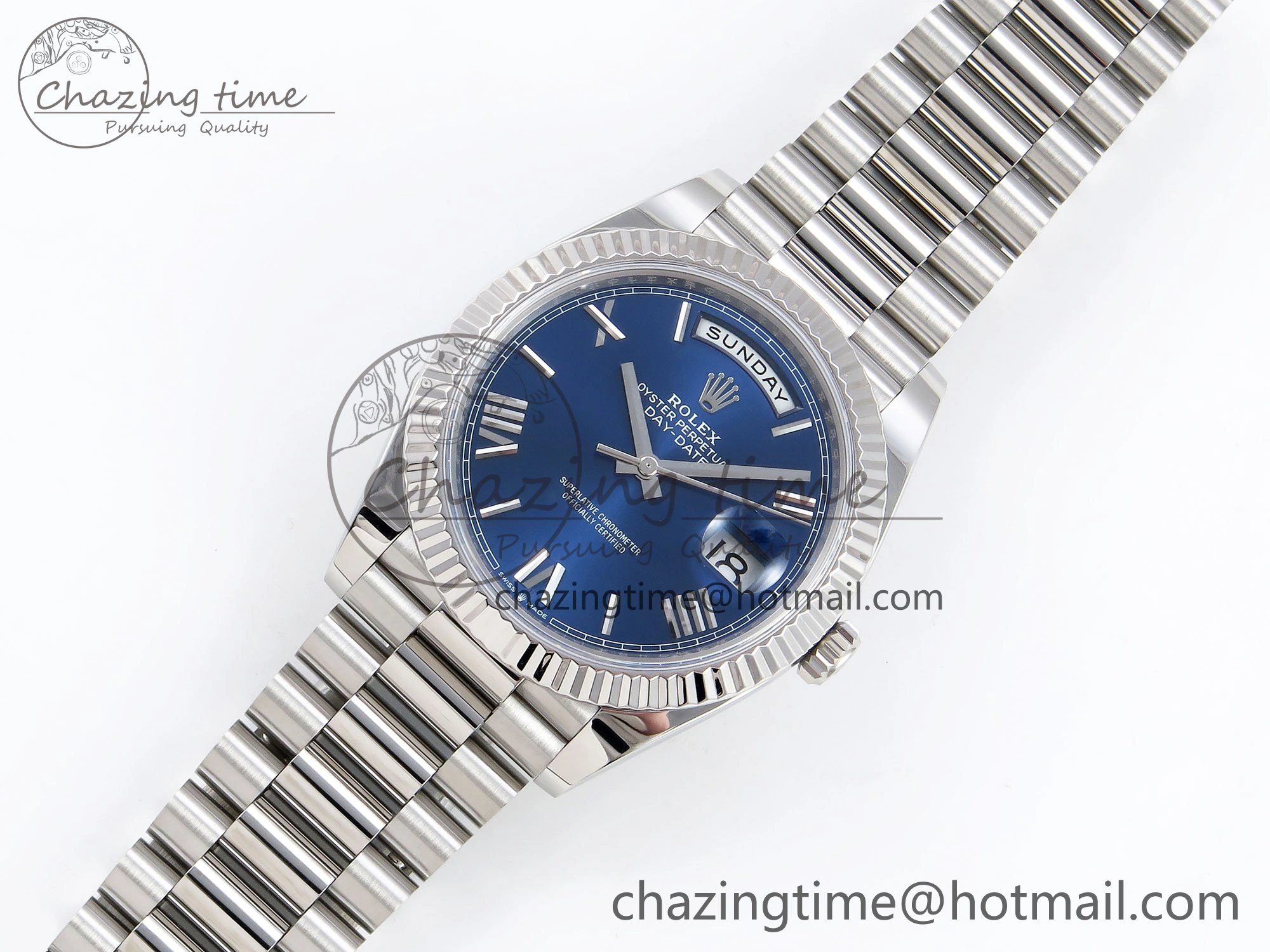 Day Date 40 SS 228239 ARF 1:1 Best Edition Blue Roman Dial on President Bracelet VR3255