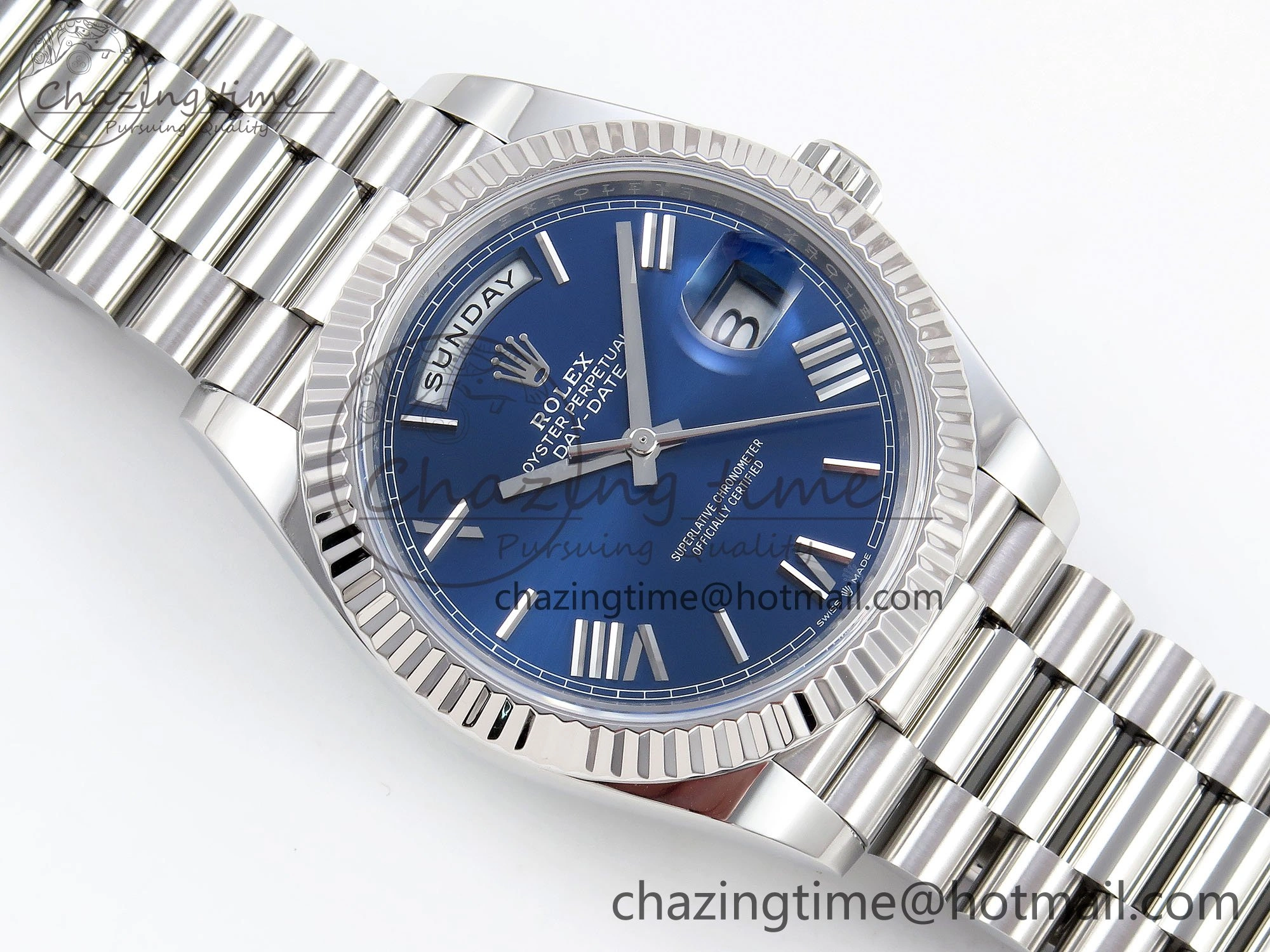 Day Date 40 SS 228239 ARF 1:1 Best Edition Blue Roman Dial on President Bracelet VR3255