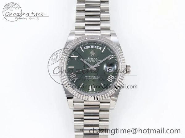 Day Date 40 SS 228239 ARF 1:1 Best Edition Green Roman Dial on President Bracelet VR3255