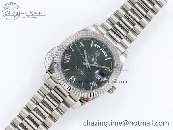Day Date 40 SS 228239 ARF 1:1 Best Edition Green Roman Dial on President Bracelet VR3255