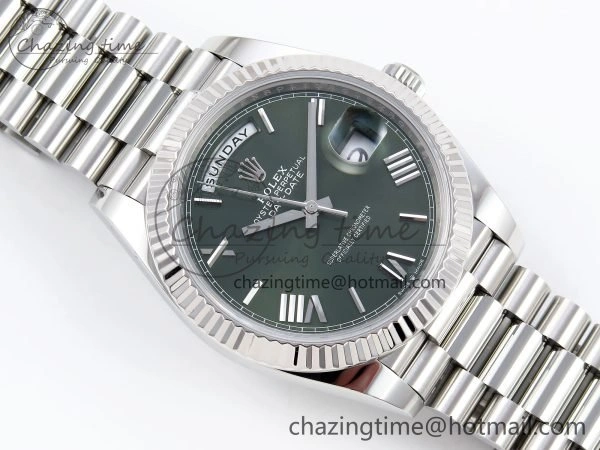 Day Date 40 SS 228239 ARF 1:1 Best Edition Green Roman Dial on President Bracelet VR3255