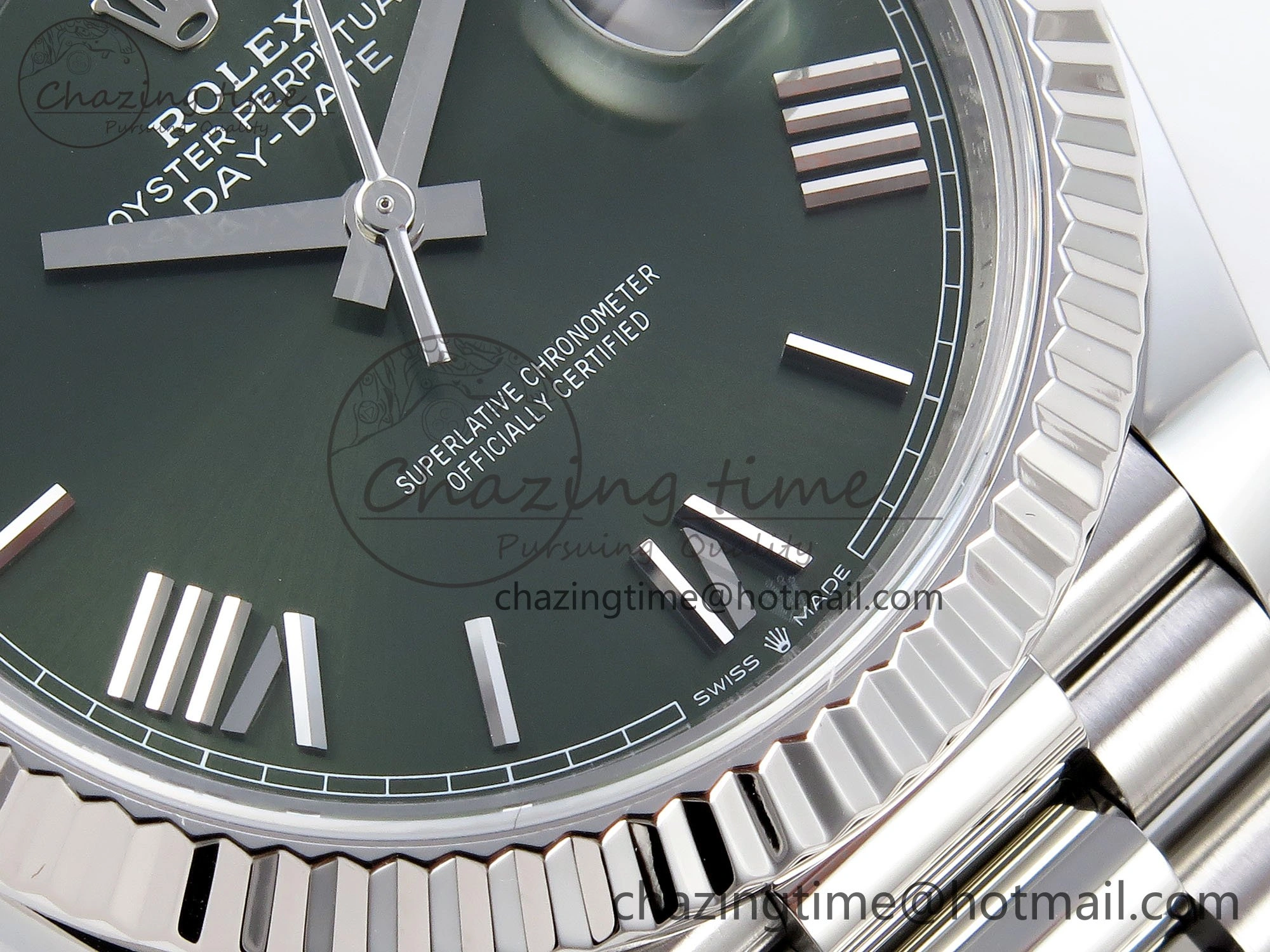 Day Date 40 SS 228239 ARF 1:1 Best Edition Green Roman Dial on President Bracelet VR3255
