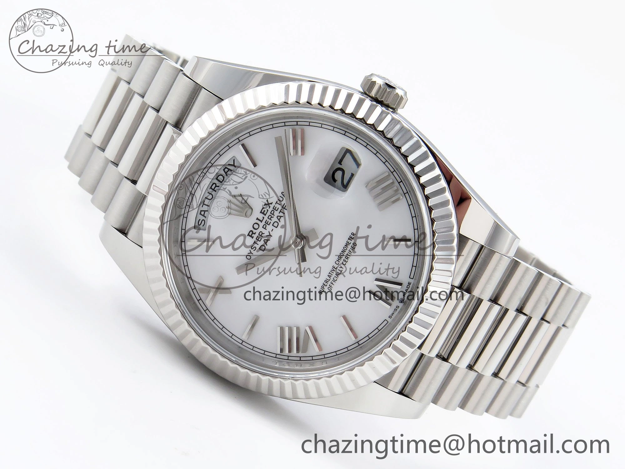 Day Date 40 SS 228239 ARF 1:1 Best Edition White Roman Dial on President Bracelet VR3255