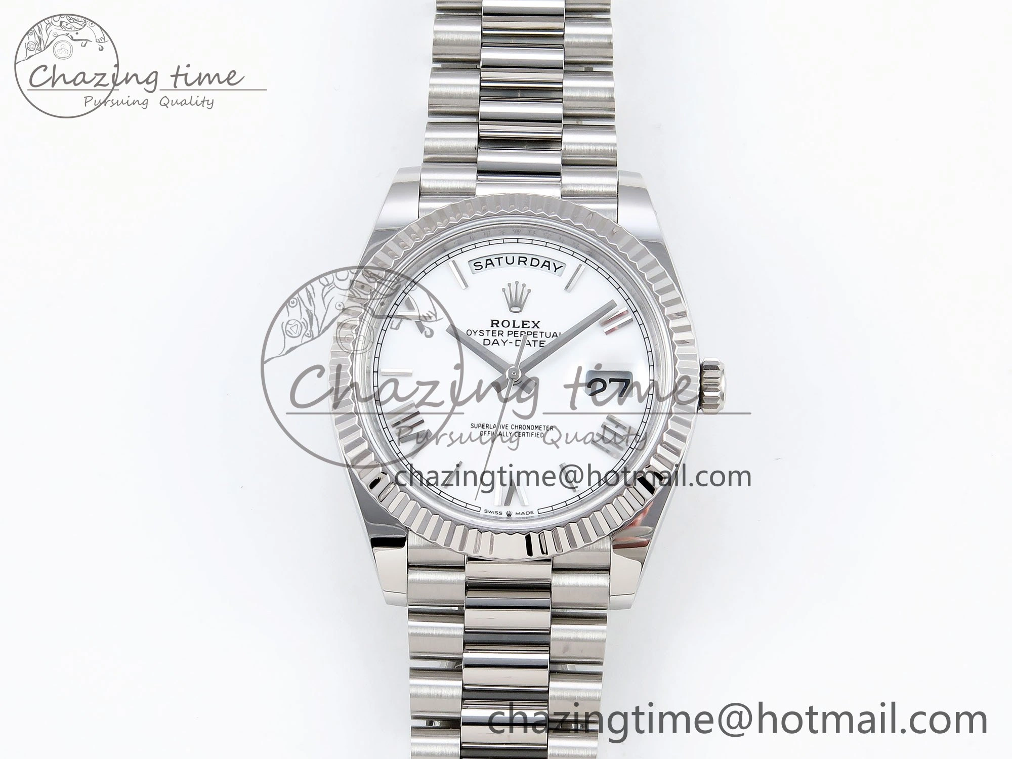 Day Date 40 SS 228239 ARF 1:1 Best Edition White Roman Dial on President Bracelet VR3255