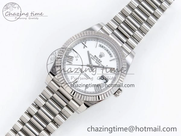 Day Date 40 SS 228239 ARF 1:1 Best Edition White Roman Dial on President Bracelet VR3255