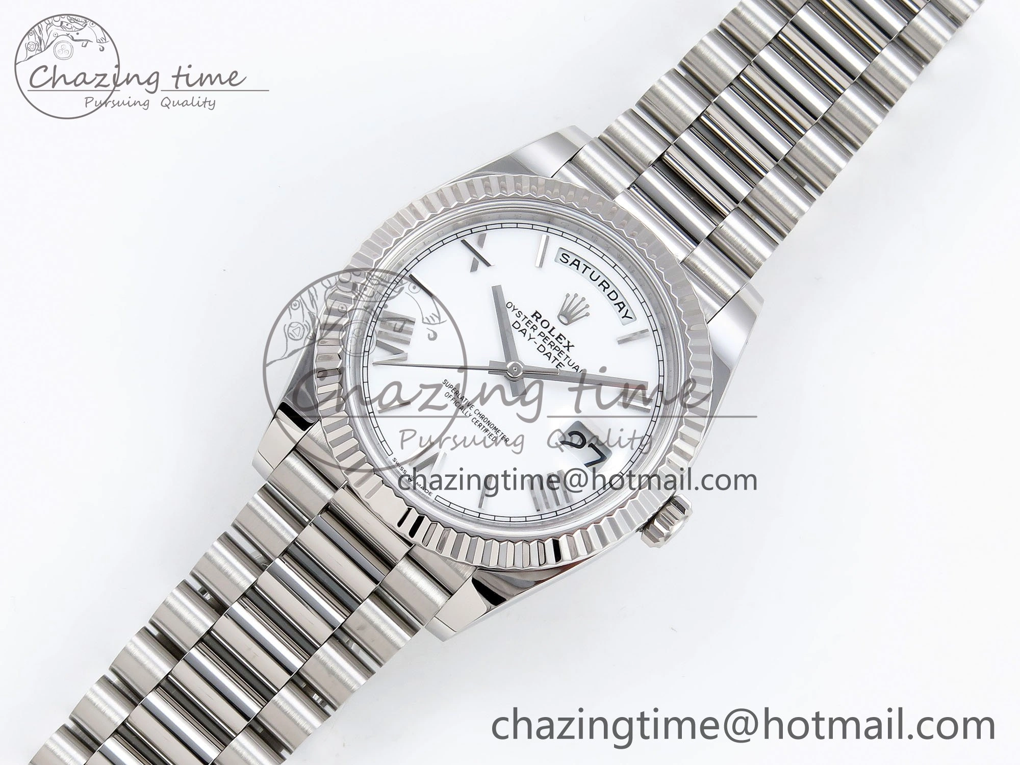 Day Date 40 SS 228239 ARF 1:1 Best Edition White Roman Dial on President Bracelet VR3255