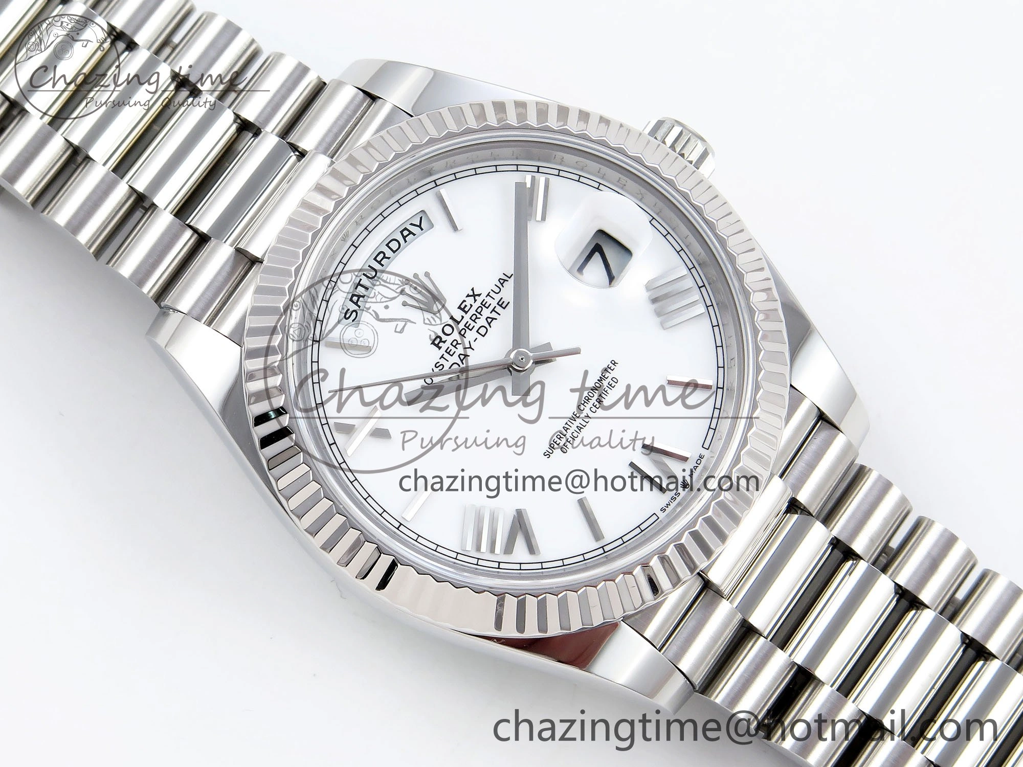 Day Date 40 SS 228239 ARF 1:1 Best Edition White Roman Dial on President Bracelet VR3255