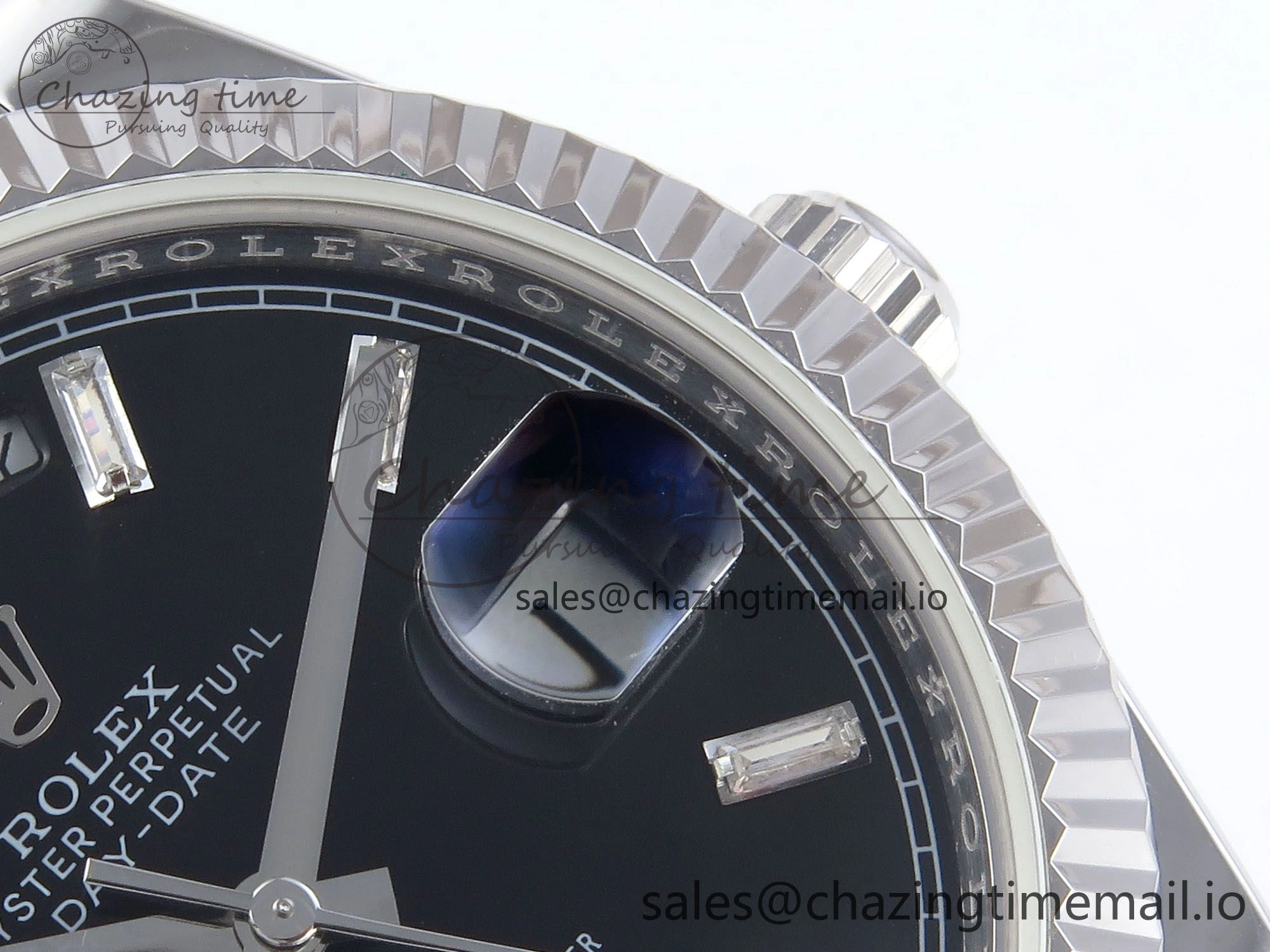 Day Date 40 SS 228239 KF 1:1 Best Edition Black Crystal Dial on President Bracelet VR3255 (Gain Weight)