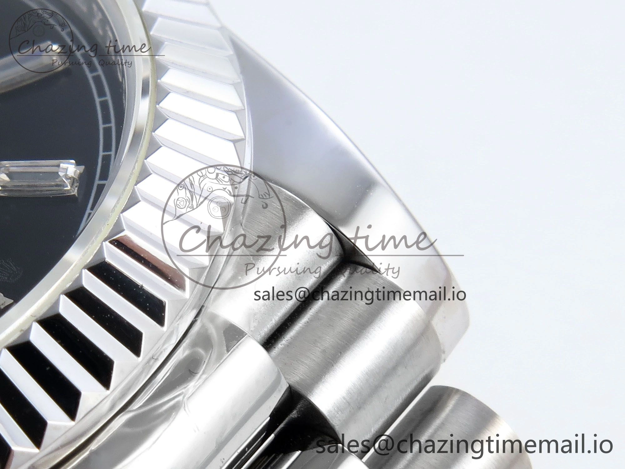 Day Date 40 SS 228239 KF 1:1 Best Edition Black Crystal Dial on President Bracelet VR3255 (Gain Weight)