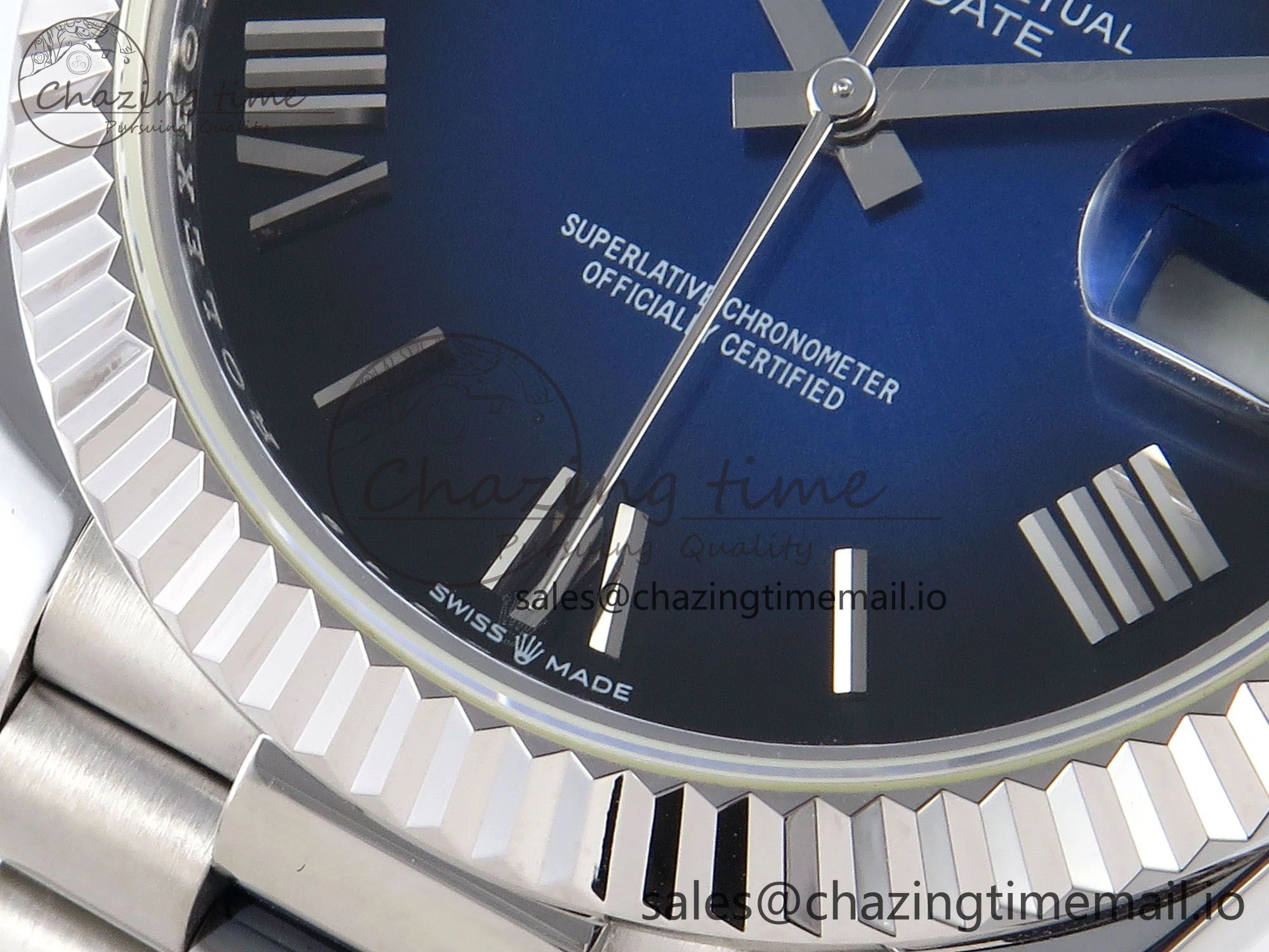 Day Date 40 SS 228239 KF 1:1 Best Edition Blue Ombre Dial on President Bracelet VR3255 (Gain Weight)