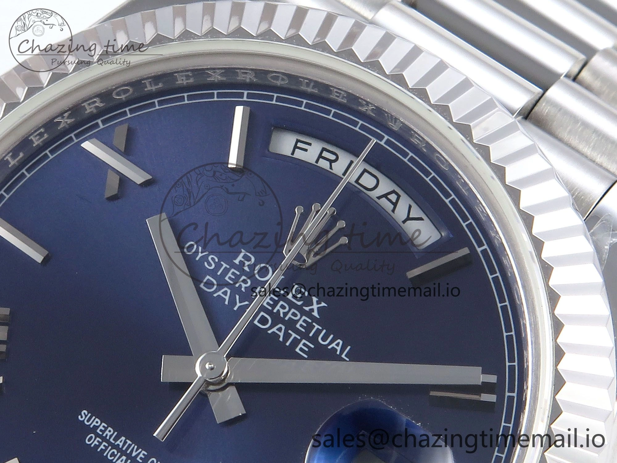 Day Date 40 SS 228239 KF 1:1 Best Edition Blue Roman Dial on President Bracelet VR3255 (Gain Weight)