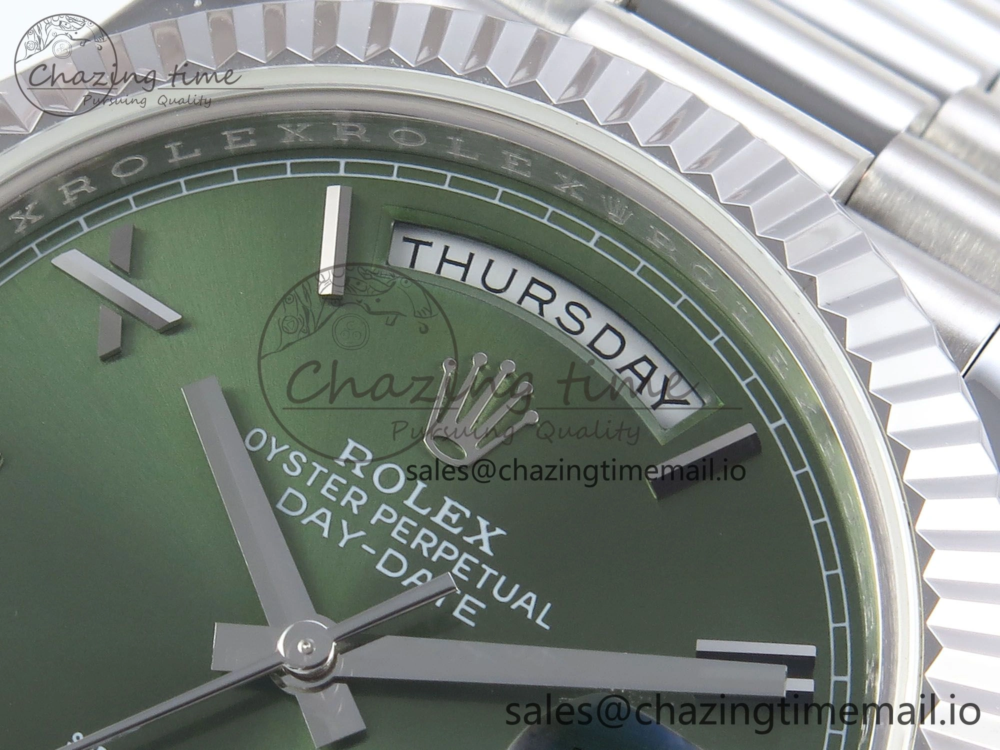 Day Date 40 SS 228239 KF 1:1 Best Edition Green Roman Dial on President Bracelet VR3255 (Gain Weight)