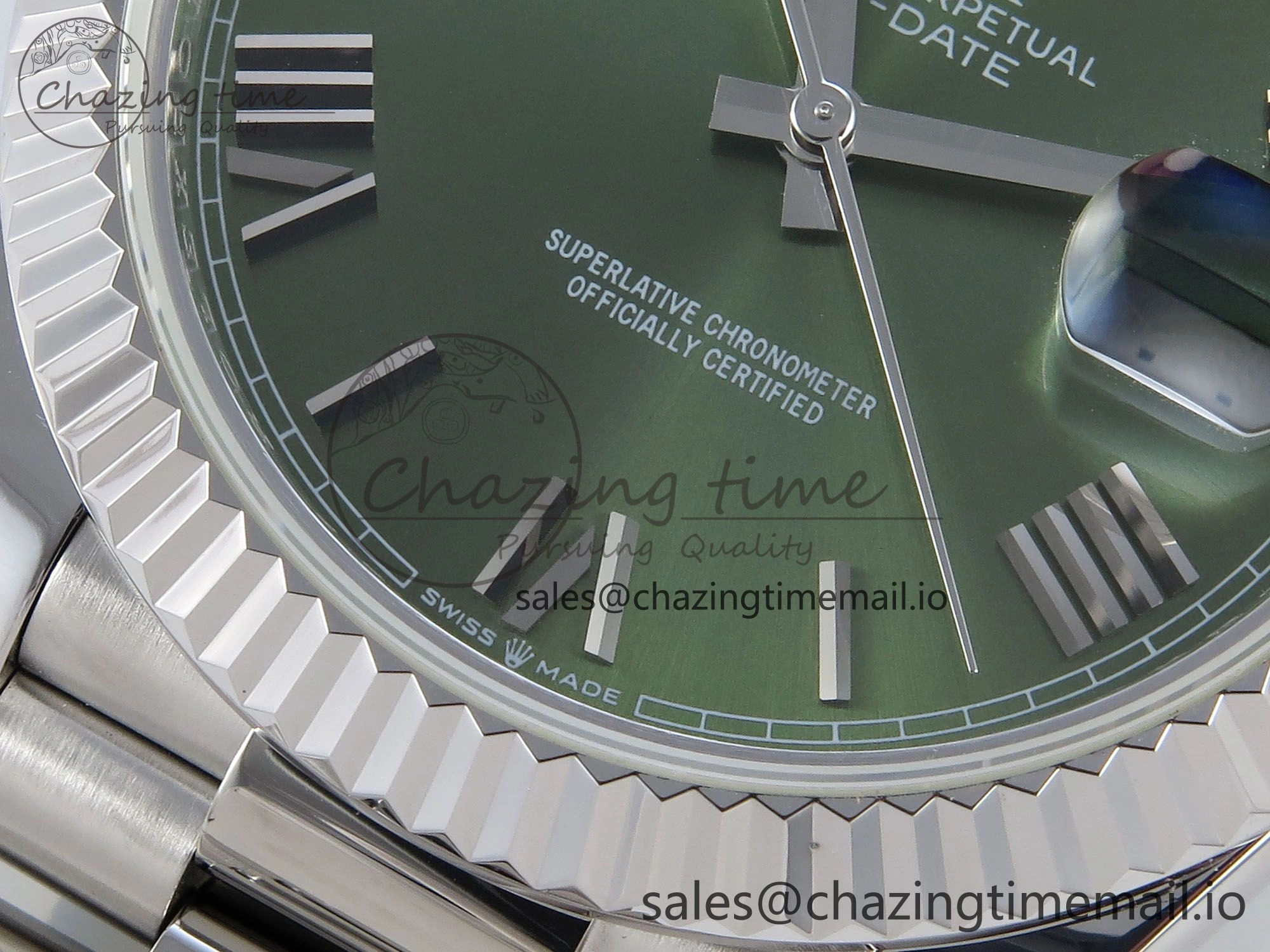Day Date 40 SS 228239 KF 1:1 Best Edition Green Roman Dial on President Bracelet VR3255 (Gain Weight)