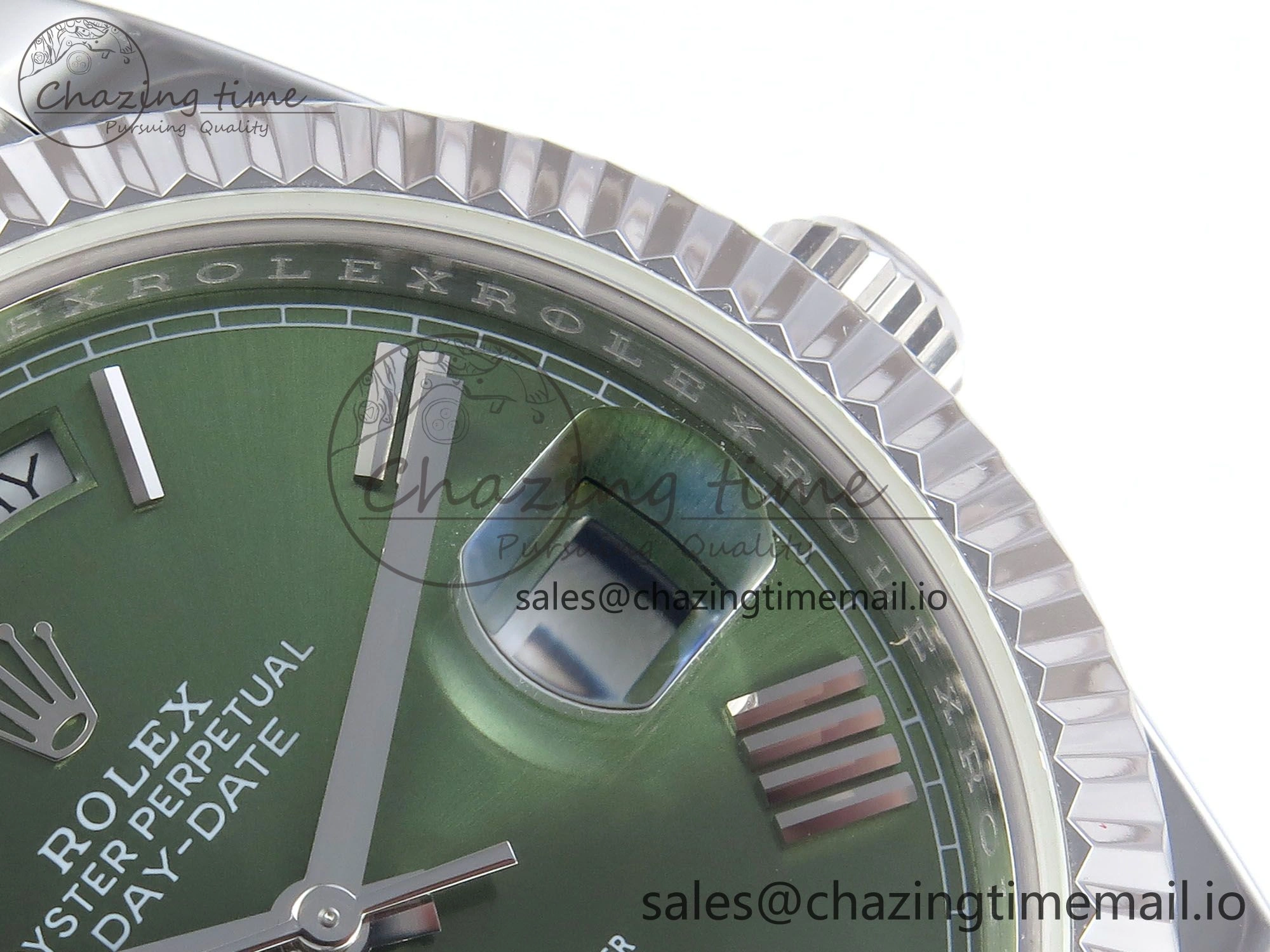 Day Date 40 SS 228239 KF 1:1 Best Edition Green Roman Dial on President Bracelet VR3255 (Gain Weight)