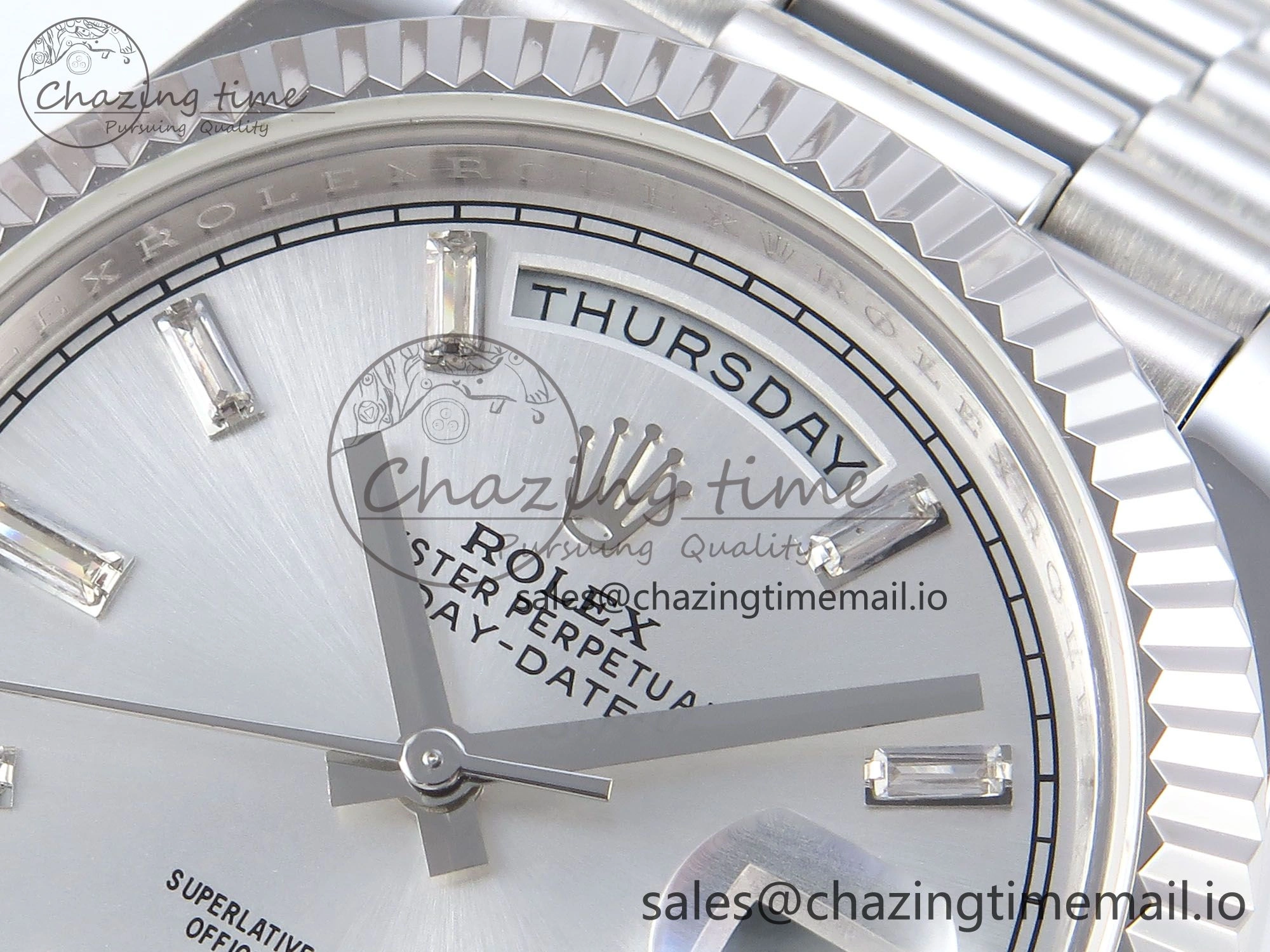 Day Date 40 SS 228239 KF 1:1 Best Edition Silver Crystal Dial on President Bracelet VR3255 (Gain Weight)