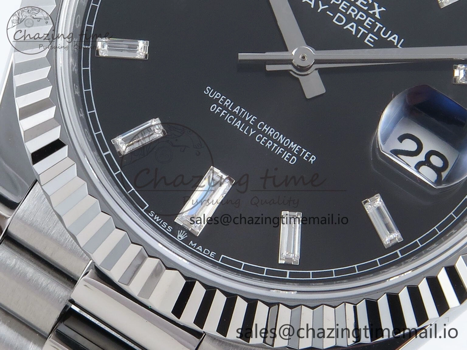 Day Date 40 SS 228239 Noob 1:1 Best Edition Black Crystal Dial on President Bracelet A2836 (Gain Weight)