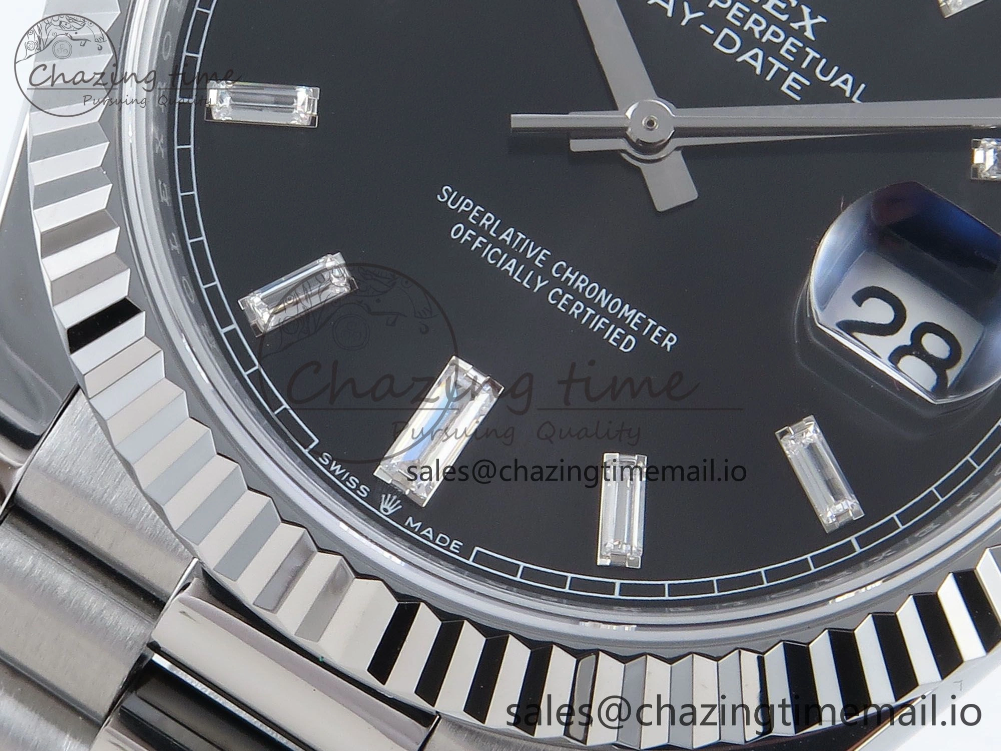 Day Date 40 SS 228239 Noob 1:1 Best Edition Black Crystal Dial on President Bracelet A2836 (Gain Weight)